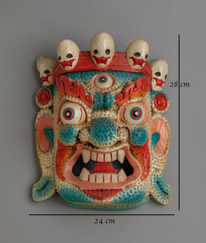 Bhairav Wooden Mask Wall Hanging | Symbol of Protection