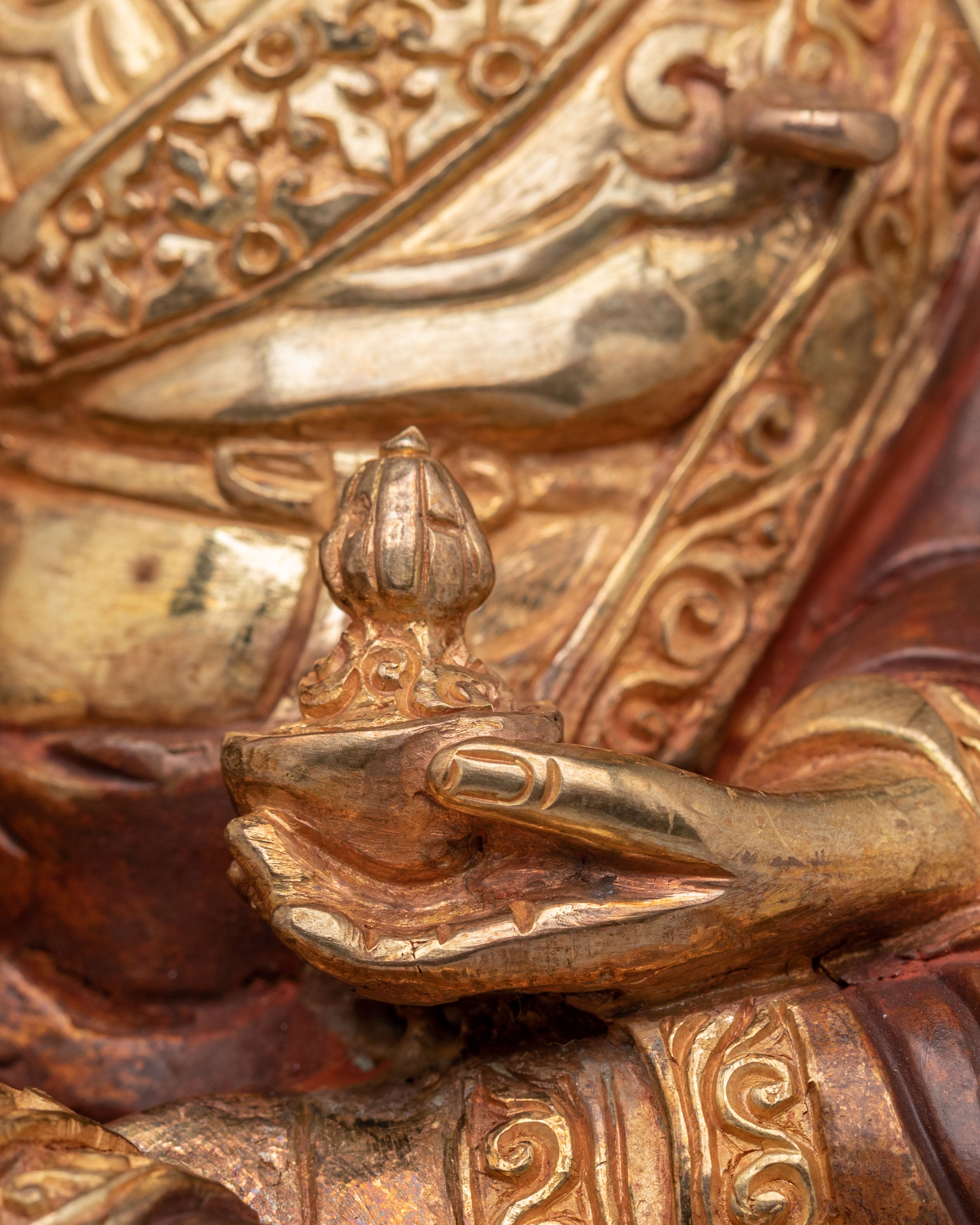 Guru Rinpoche Altar Statue | 24K Gold Plated Padmasambhava Statue