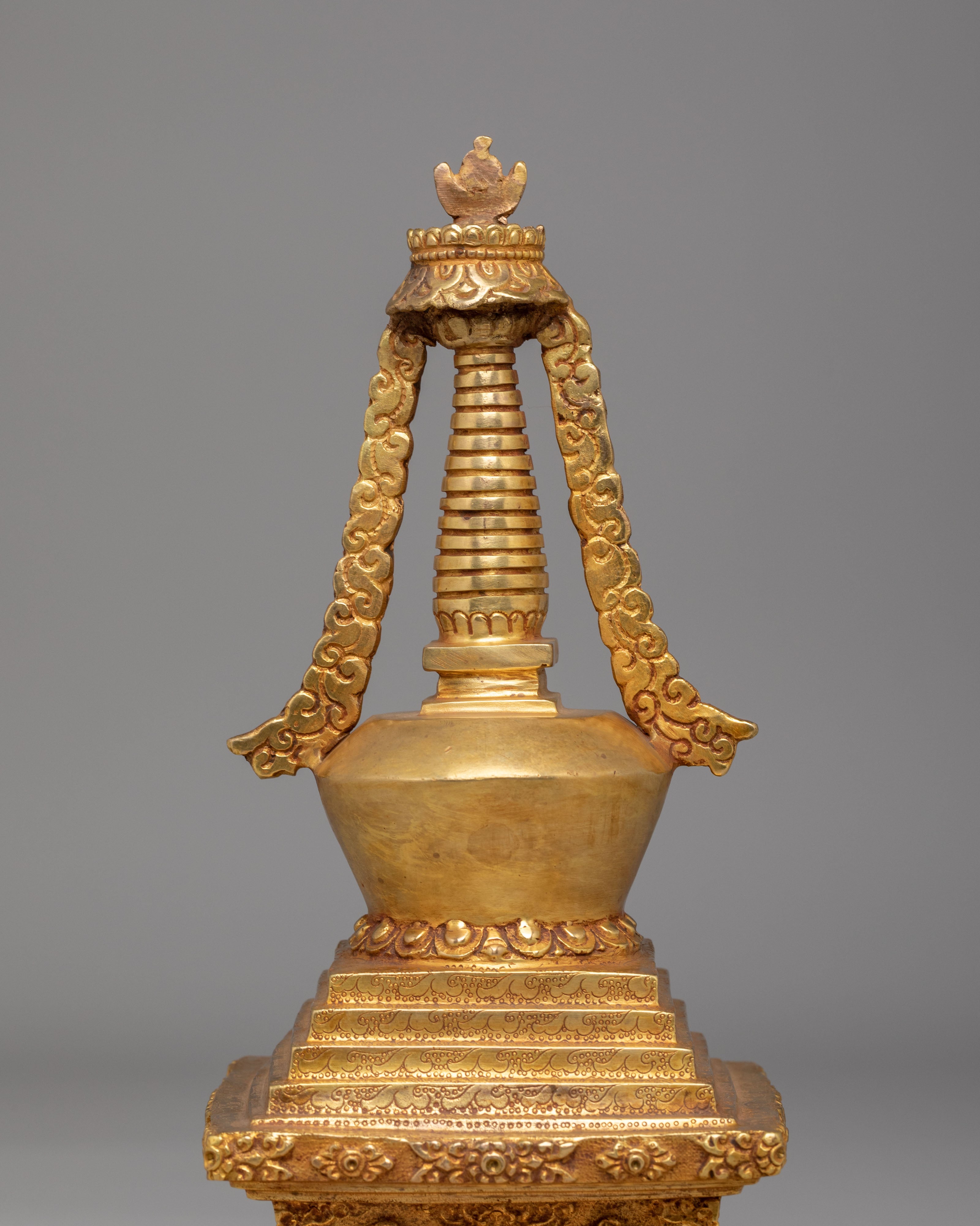 Handmade Altar Enlightenment Stupa | Sacred Buddhist Decor