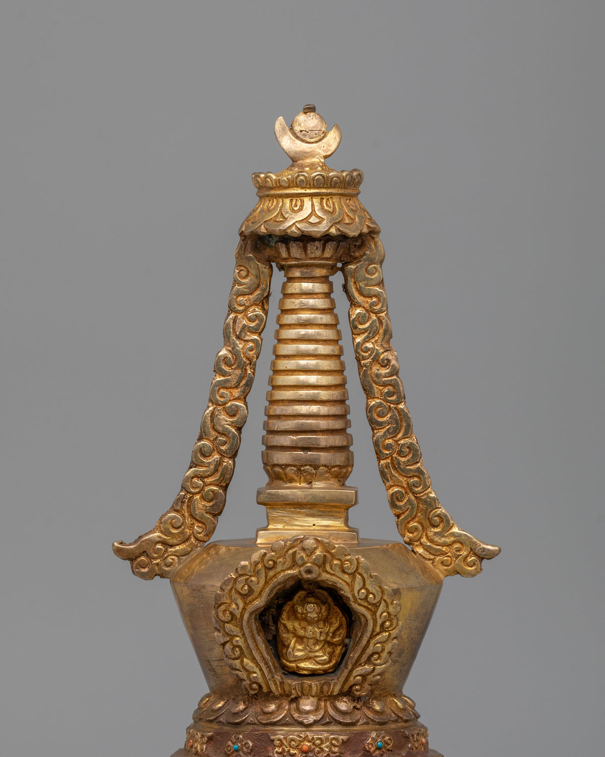 Traditional Altar Lotus Blossom Stupa | Tibetan Buddhist Decor