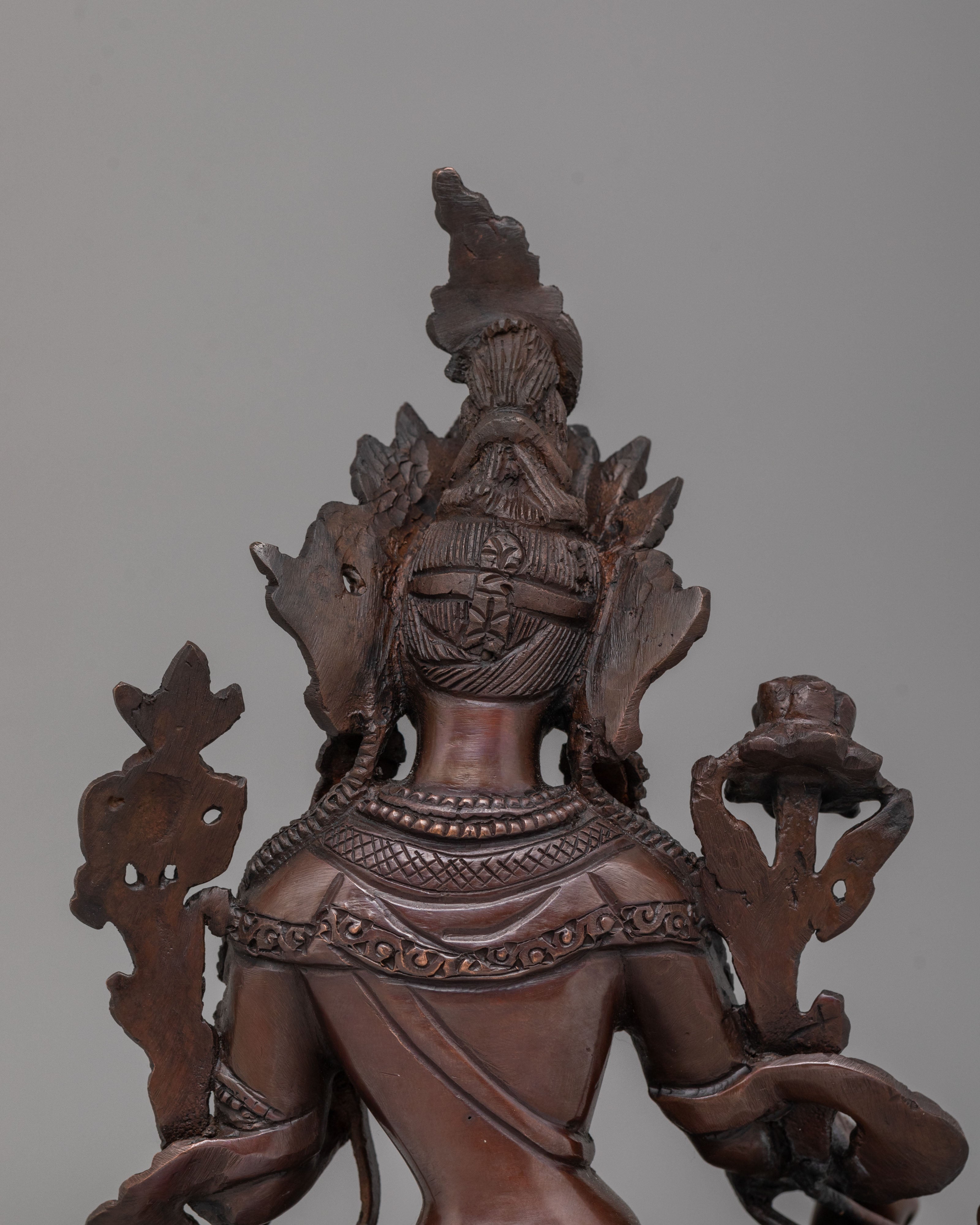 Sacred Green Tara Altar Statue | Compassionate Goddess Figurine