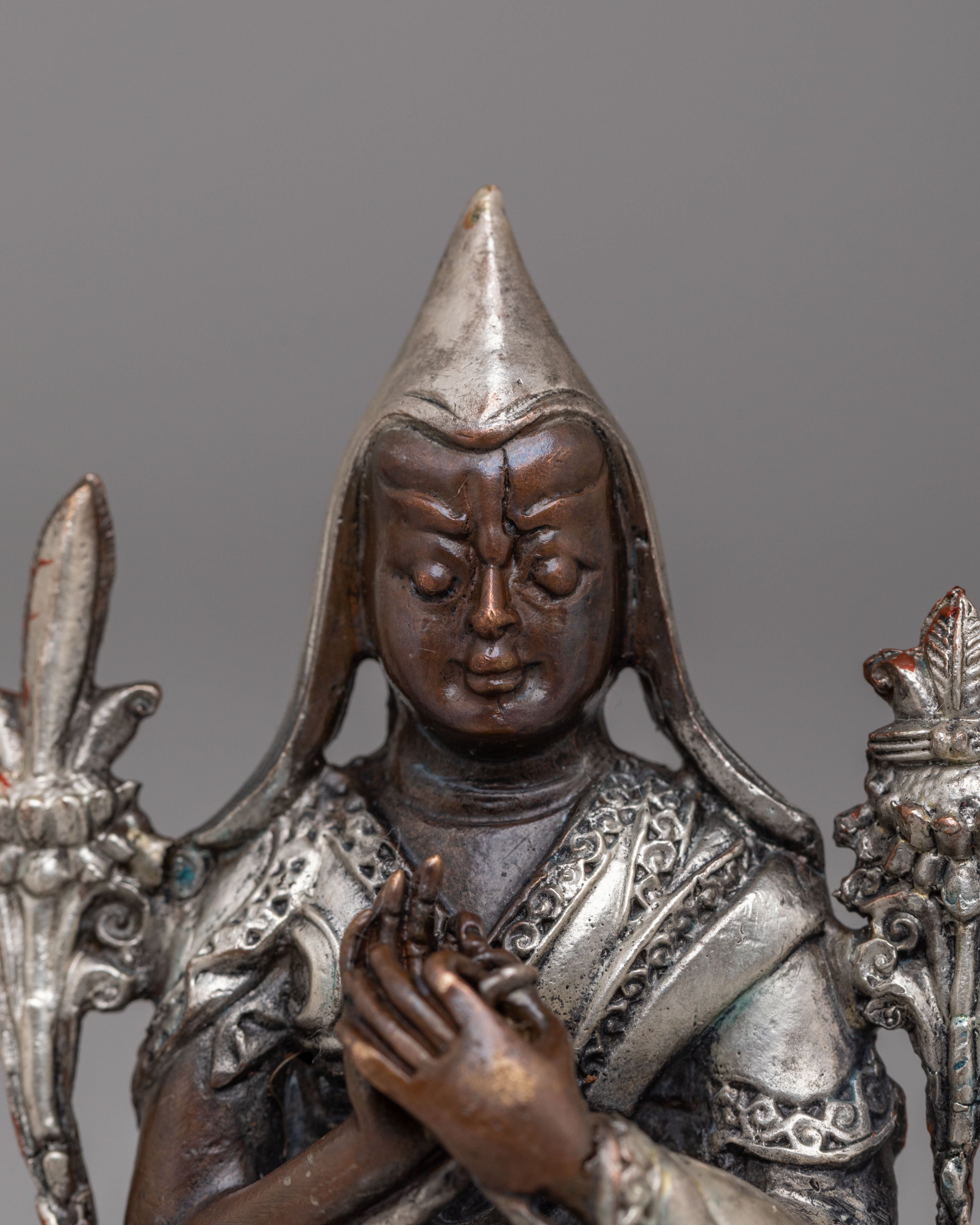 Traditional Tibetan Tsongkhapa Statue | Spiritual Decor