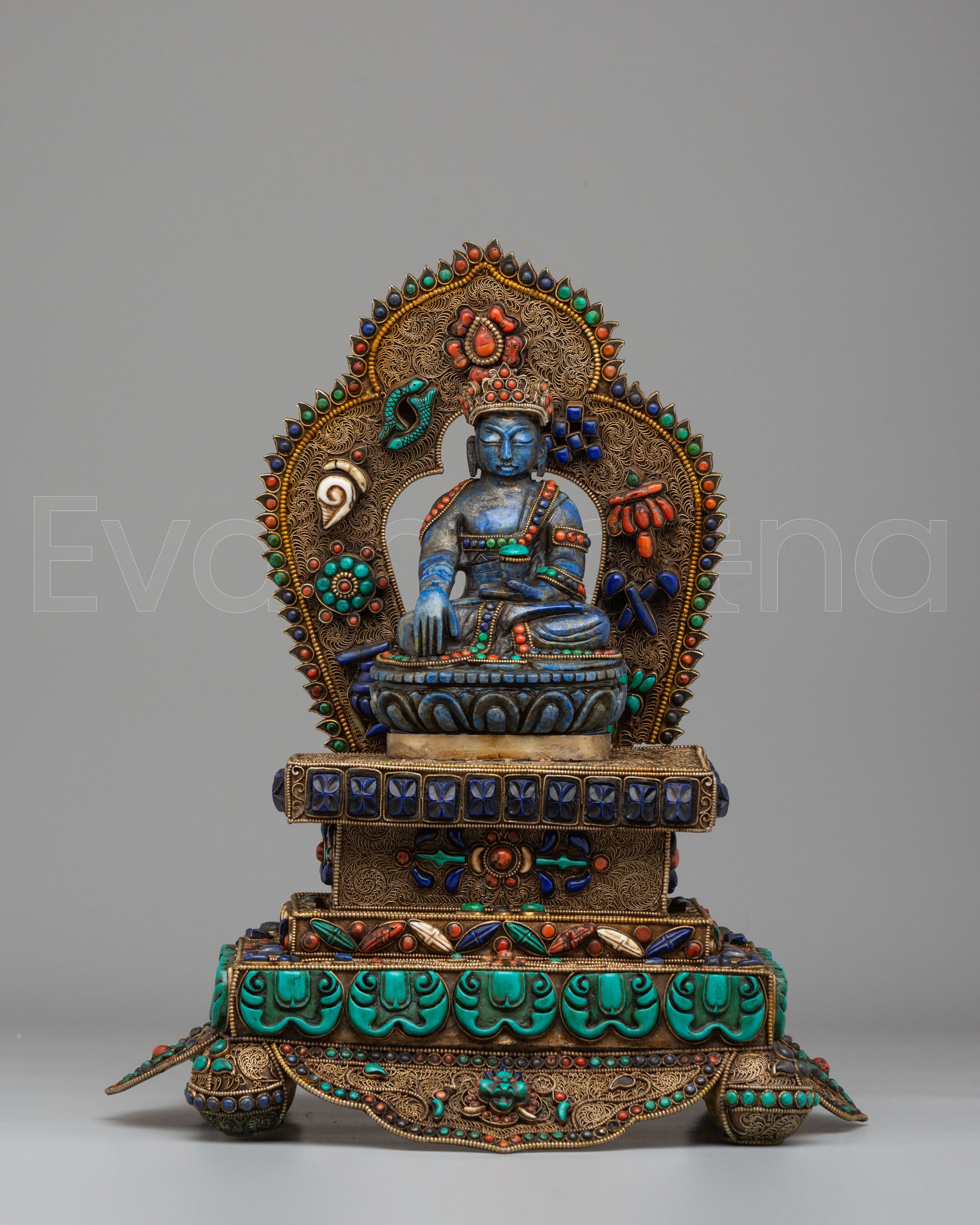 Lapis Lazuli Crown Shakyamuni Buddha Statue