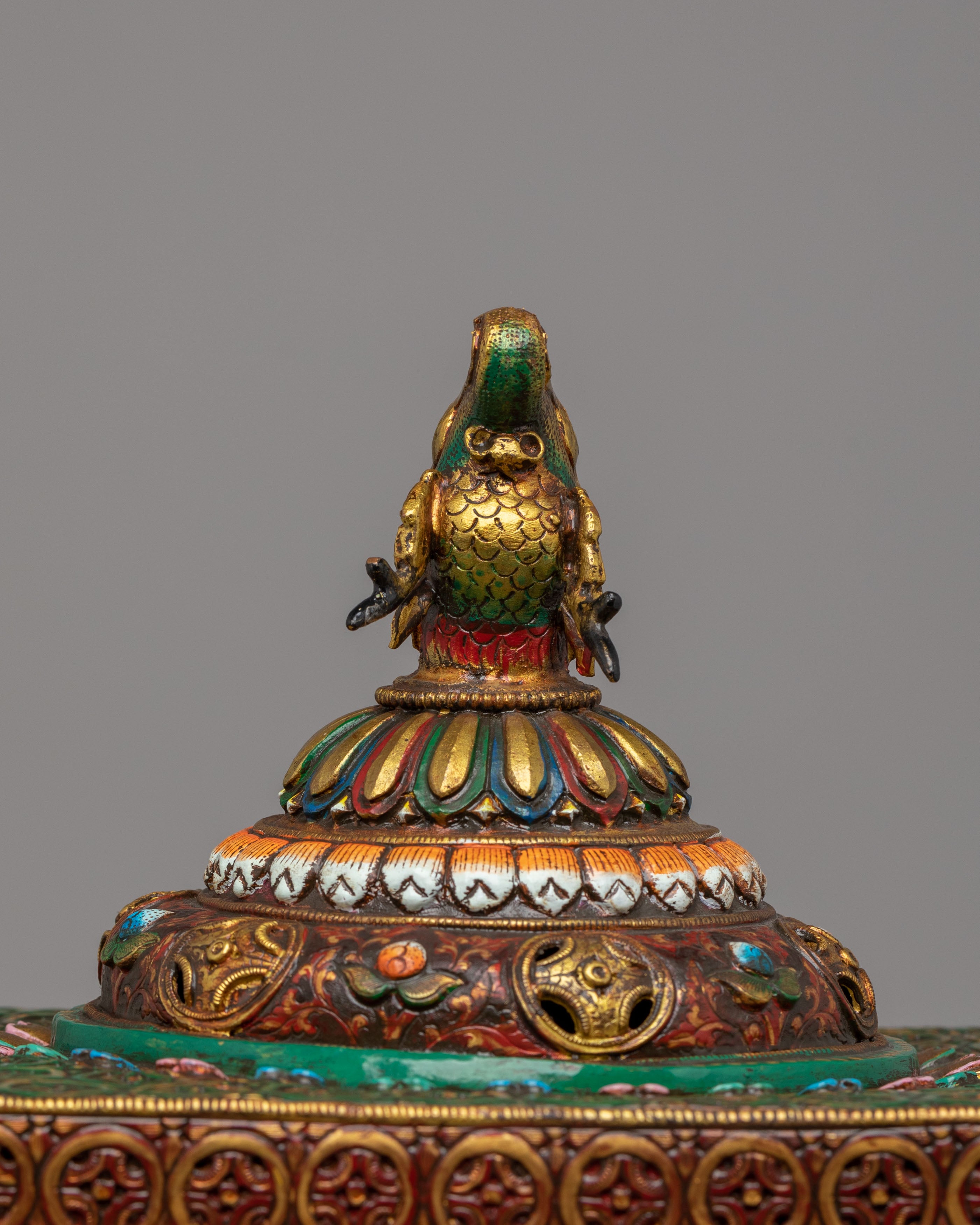 Handcrafted Ceremonial Incense Burner | Gold and Acrylic Color