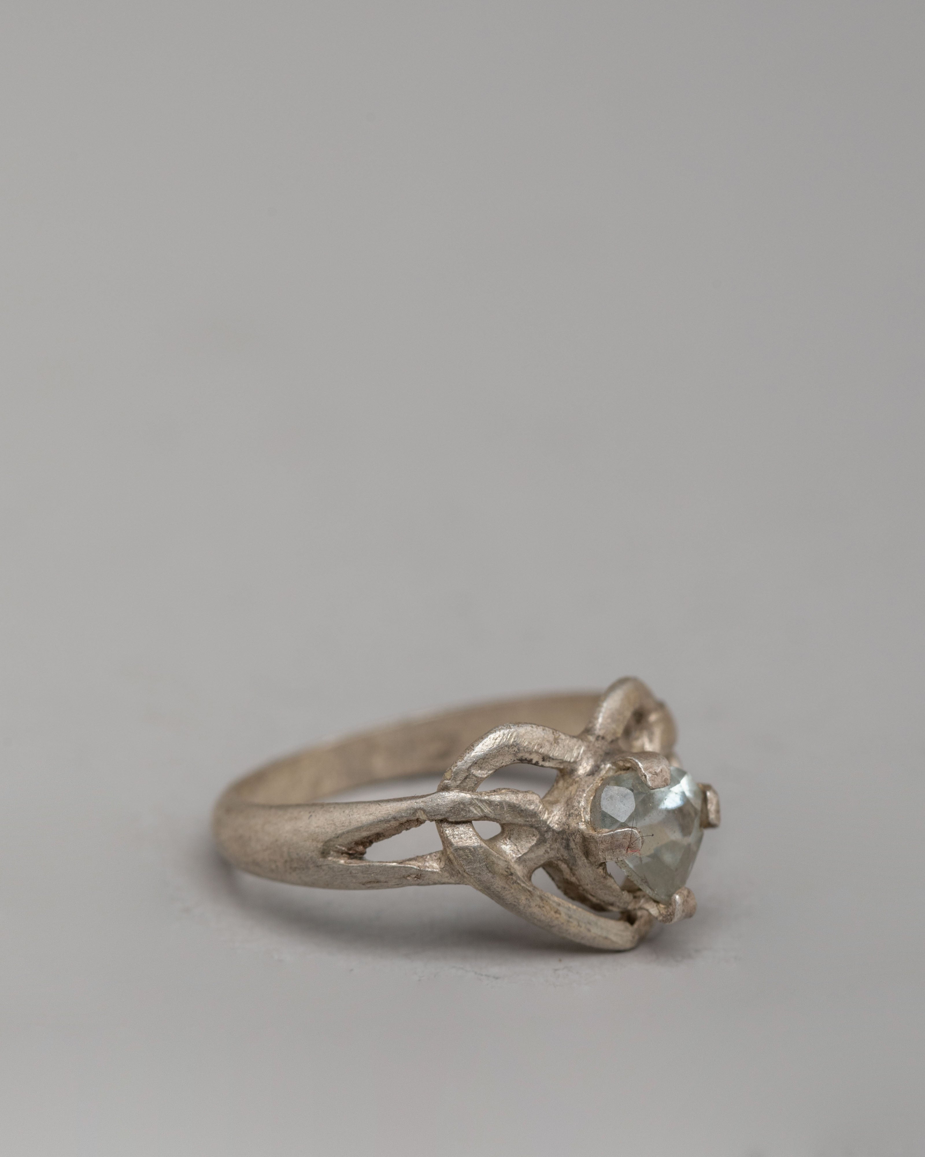 Three Piece Silver Ring Set | Handcrafted Natural Zircon Rings