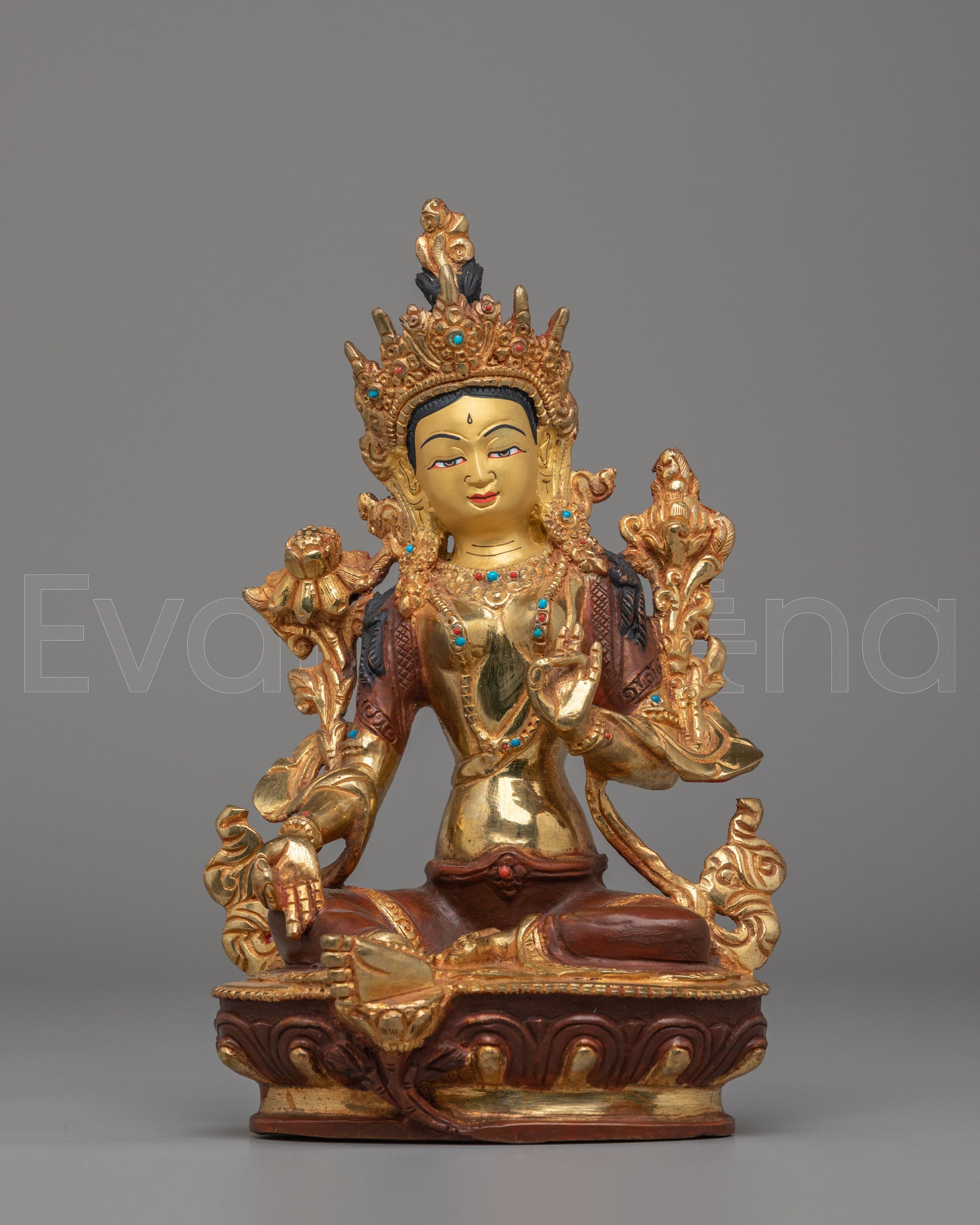 Buddhist Green Tara Deity Statue 