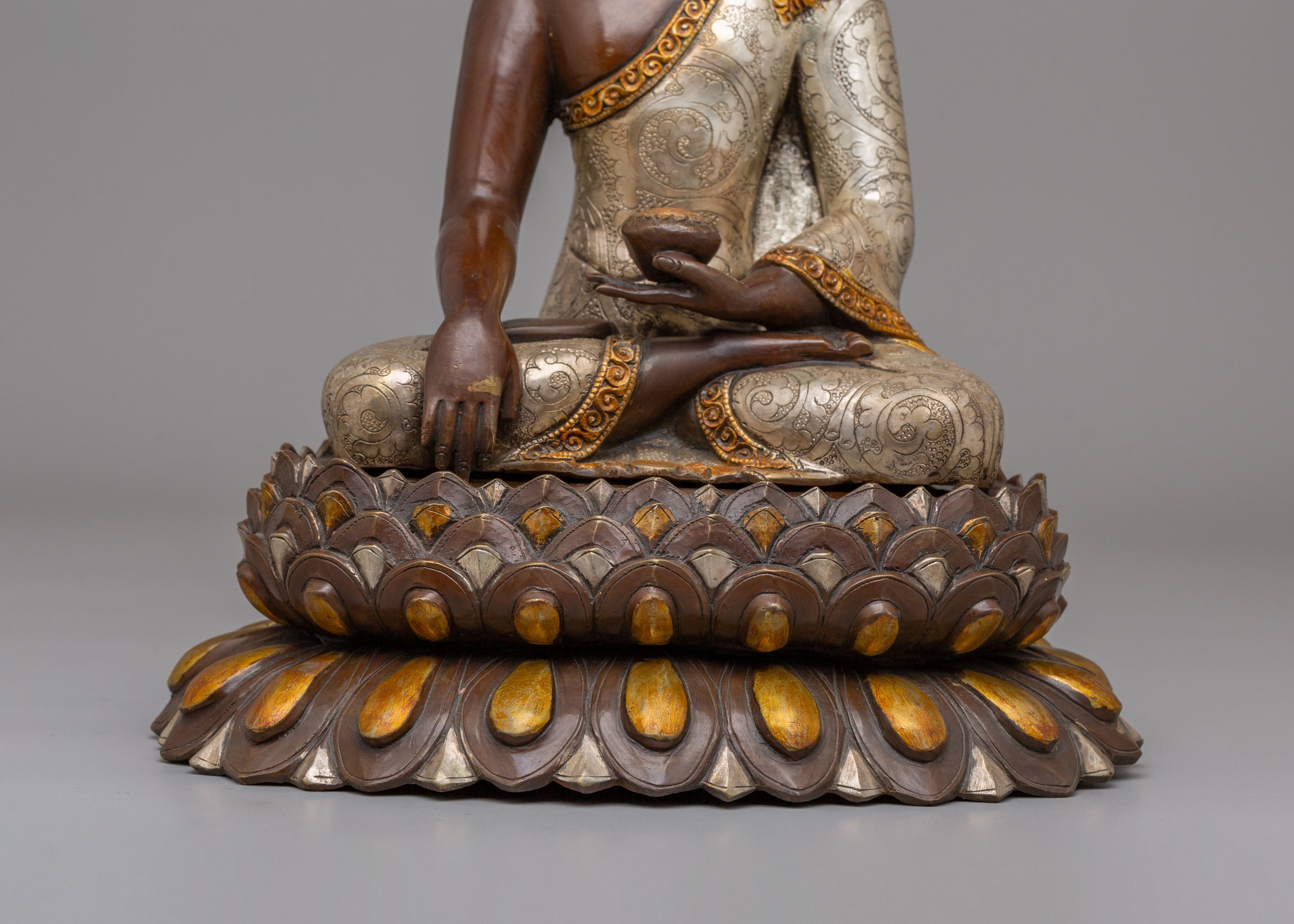 Handcrafted Traditional Shakyamuni Buddha Sculpture | Buddhist Altar Decor