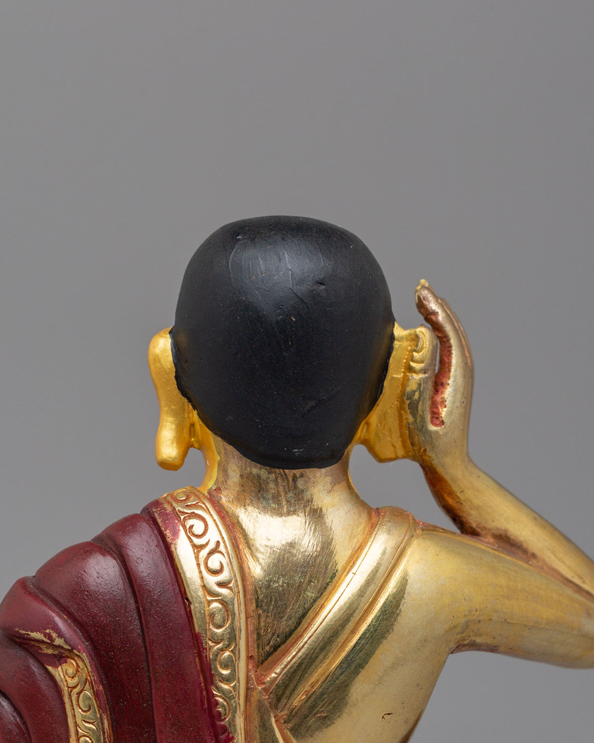 Spiritual Tibetan Milarepa Figurine | 24K Mercury Gold Plated Copper Sculpture