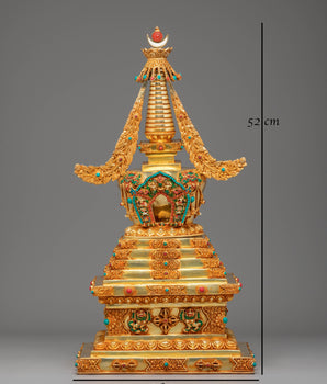 Golden Copper Tibetan Stupa