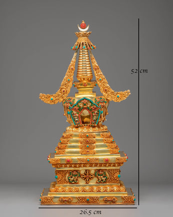 Golden Copper Tibetan Stupa
