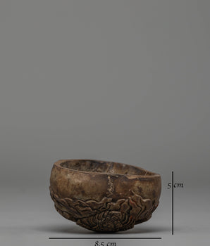 Kapala Sacred Vessel | Ritual Offering Bowl with Yamantaka Deity Carving