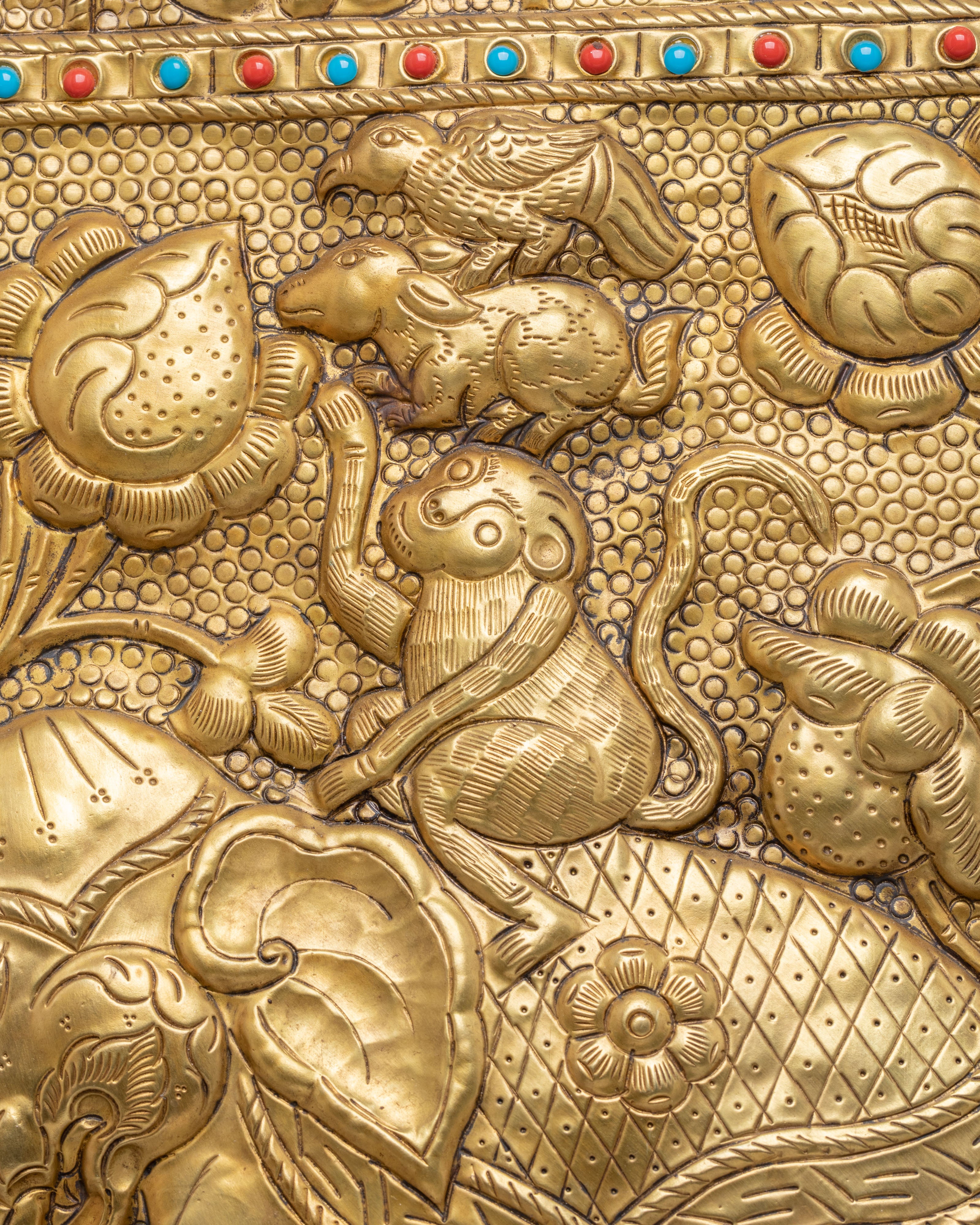 Himalayan Four Harmonious Animals Wall Hanging | Sacred Decor for Meditation and Home
