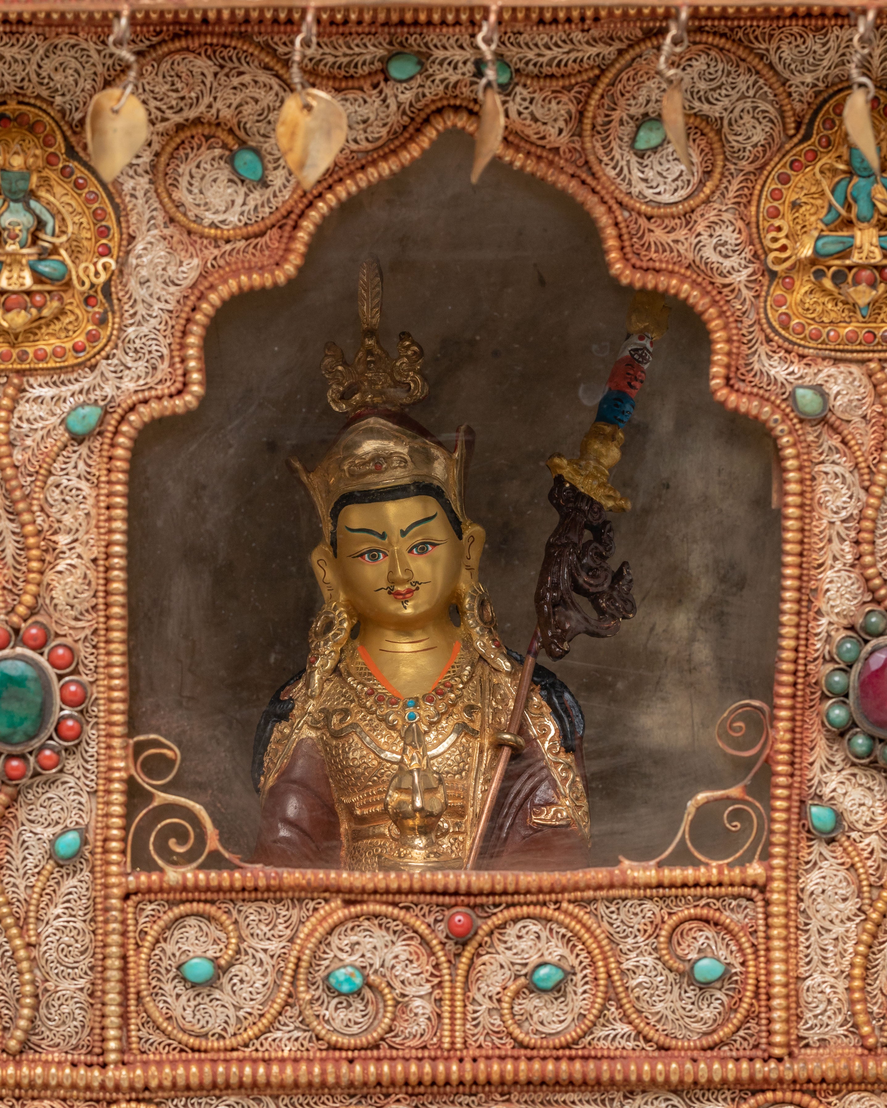 Handmade Altar Box With Statue | Tibetan Shrine for Meditation & Spiritual Practice