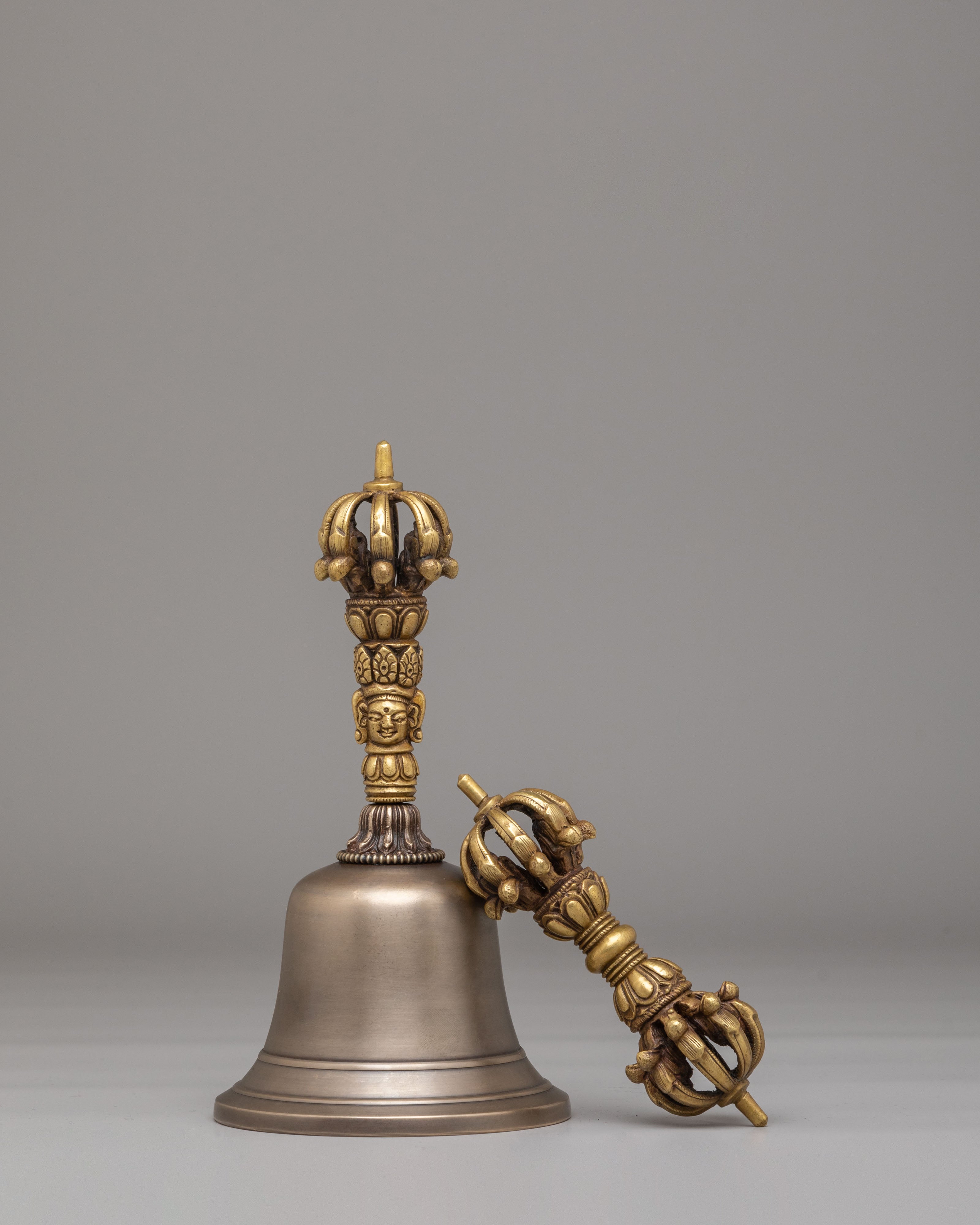 Sacred Vajra and Bell Set for Ritual | Handcrafted Buddhist Meditation Tools