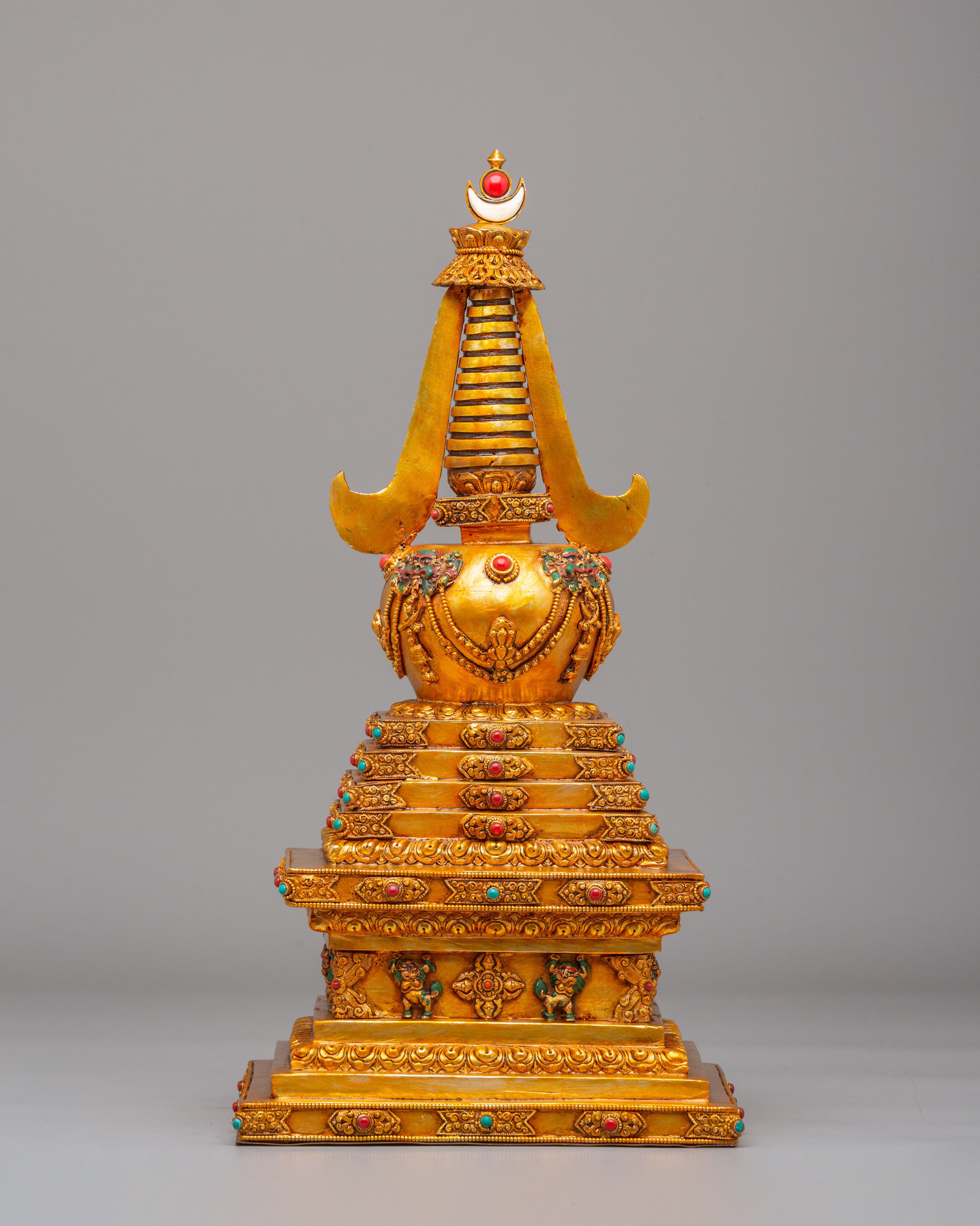Tibetan Altar Enlightenment Chorten | Handcrafted Buddhist Decor