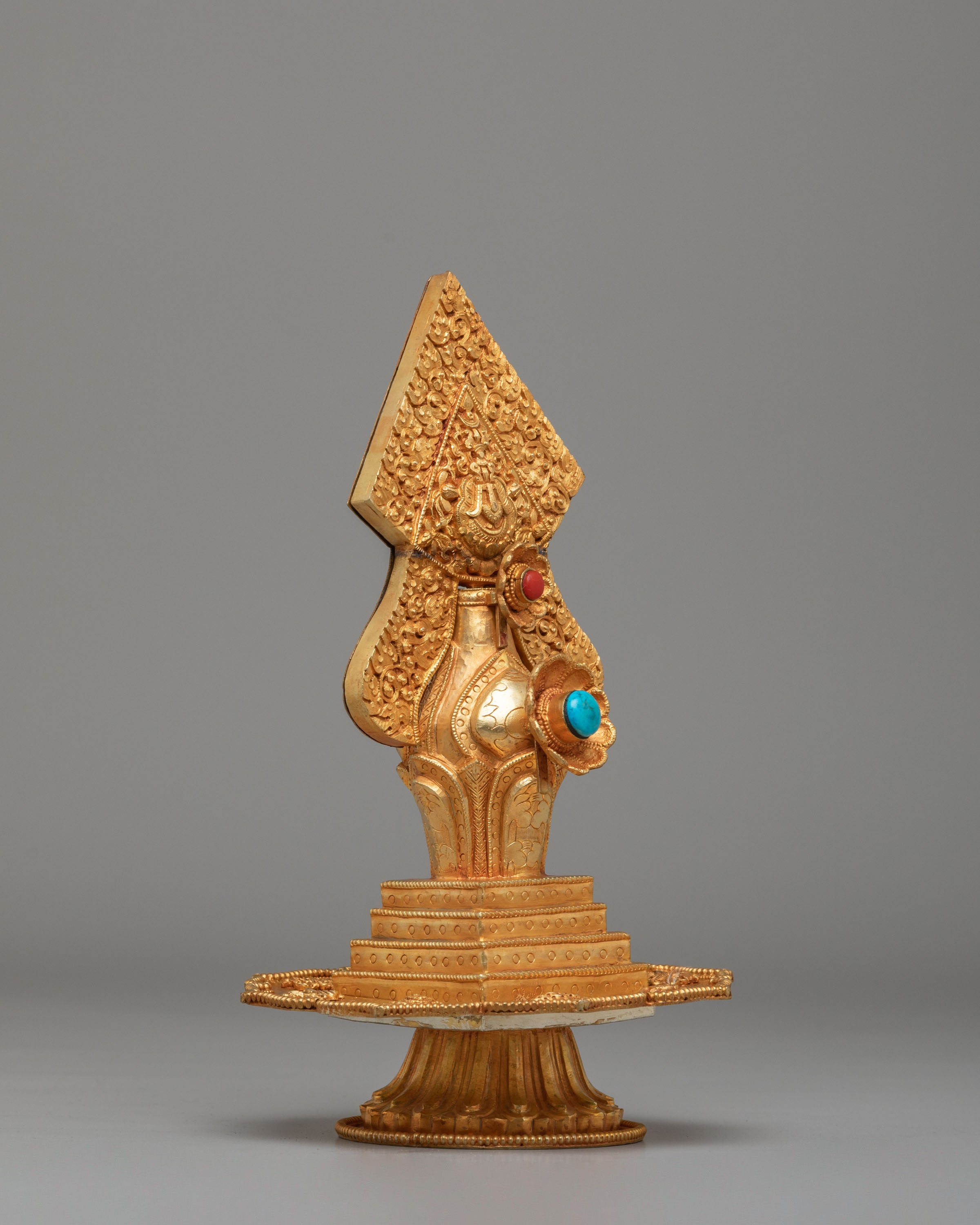 Handcrafted Ritual Torma | Copper Gold Plated Torma