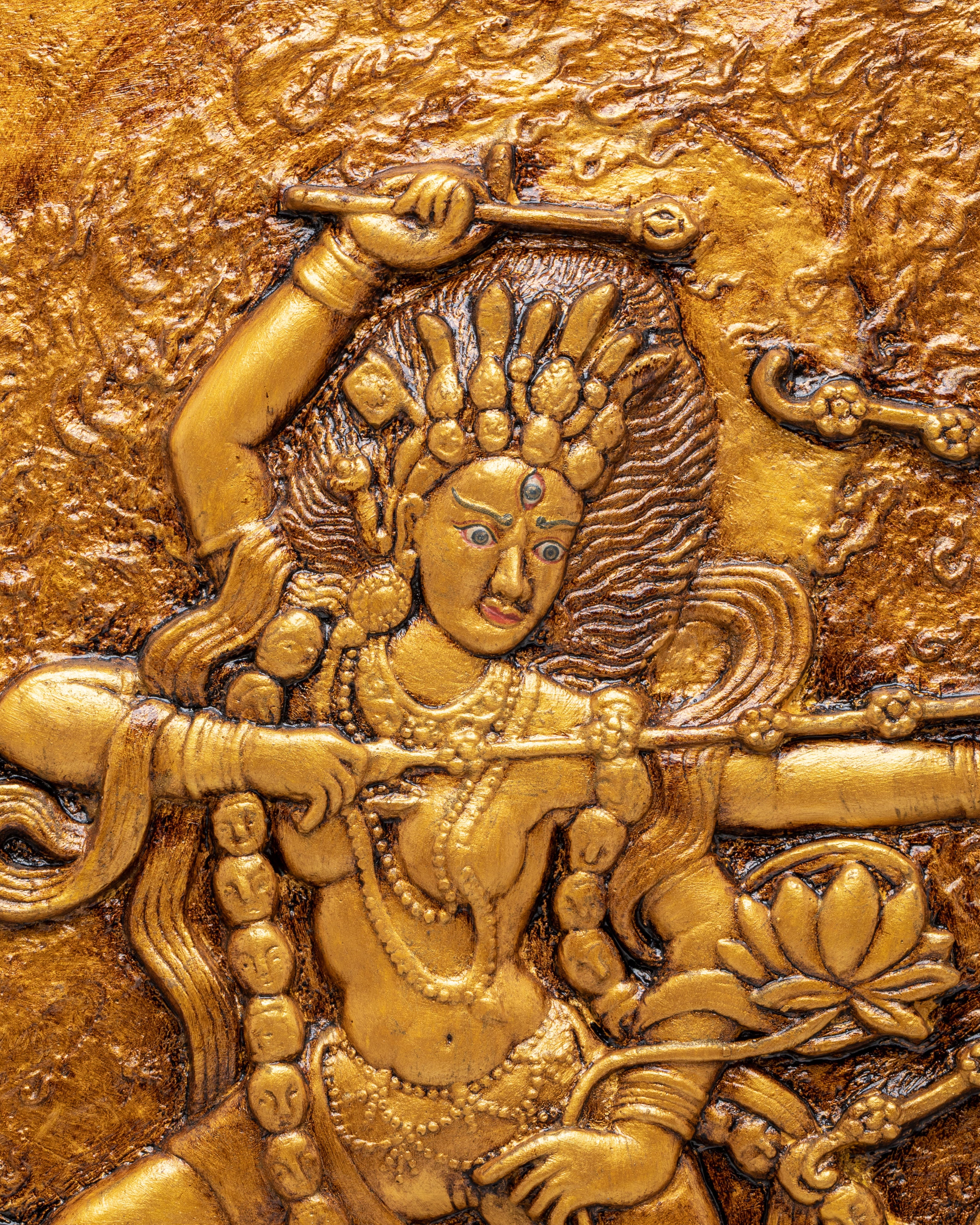 Handcrafted Kurukulla Wall Hanging | Buddhist Wooden Art