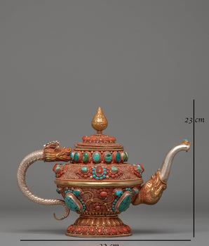 Traditional Tibetan Tea Pot for Decor | Symbol of Culture and Serenity
