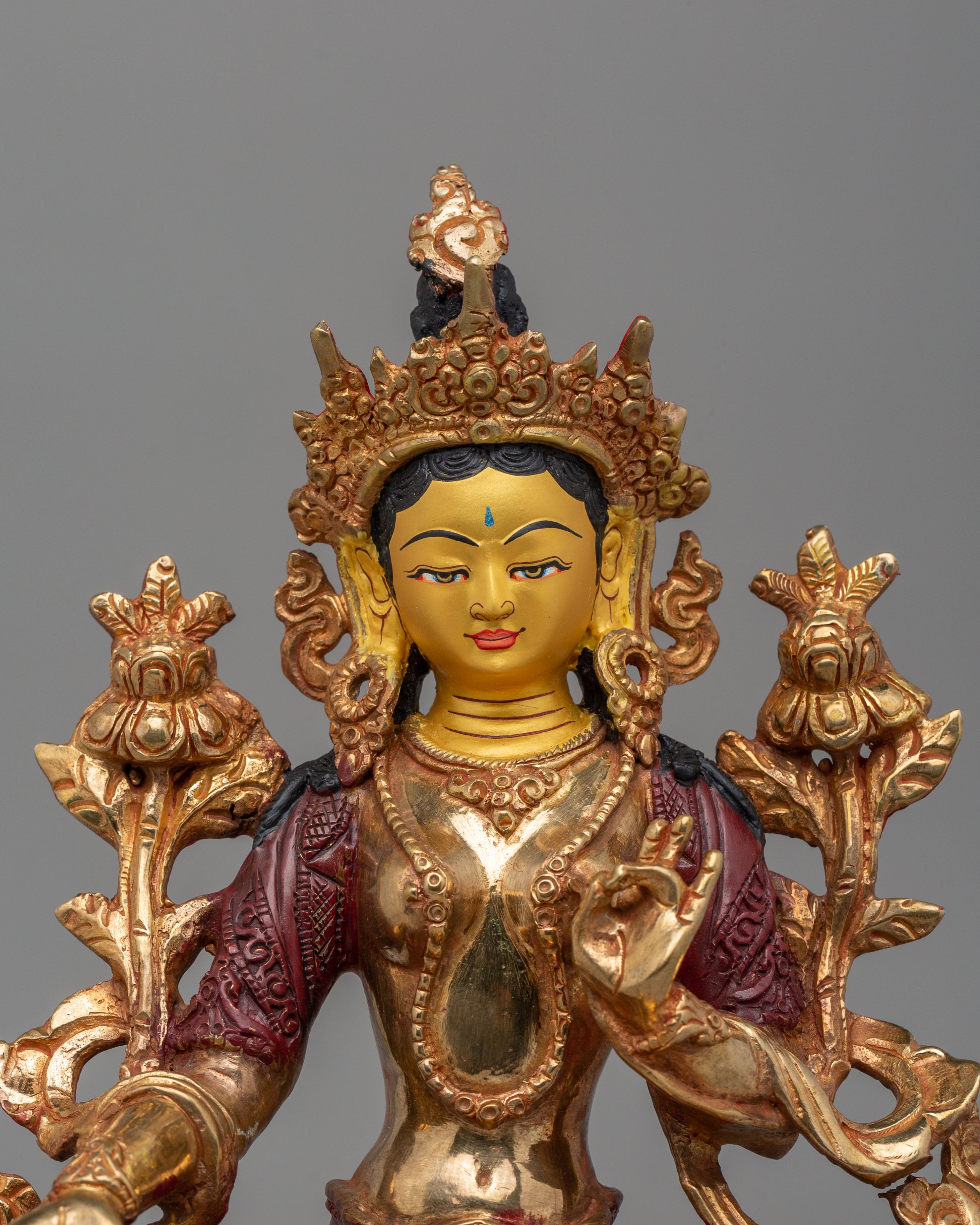 Sacred Traditional Green Tara Statue | Tibetan Buddhist Deity