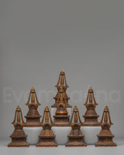 Handcrafted Stupa Set | Traditional Tibetan Ritual Stupas for Meditation