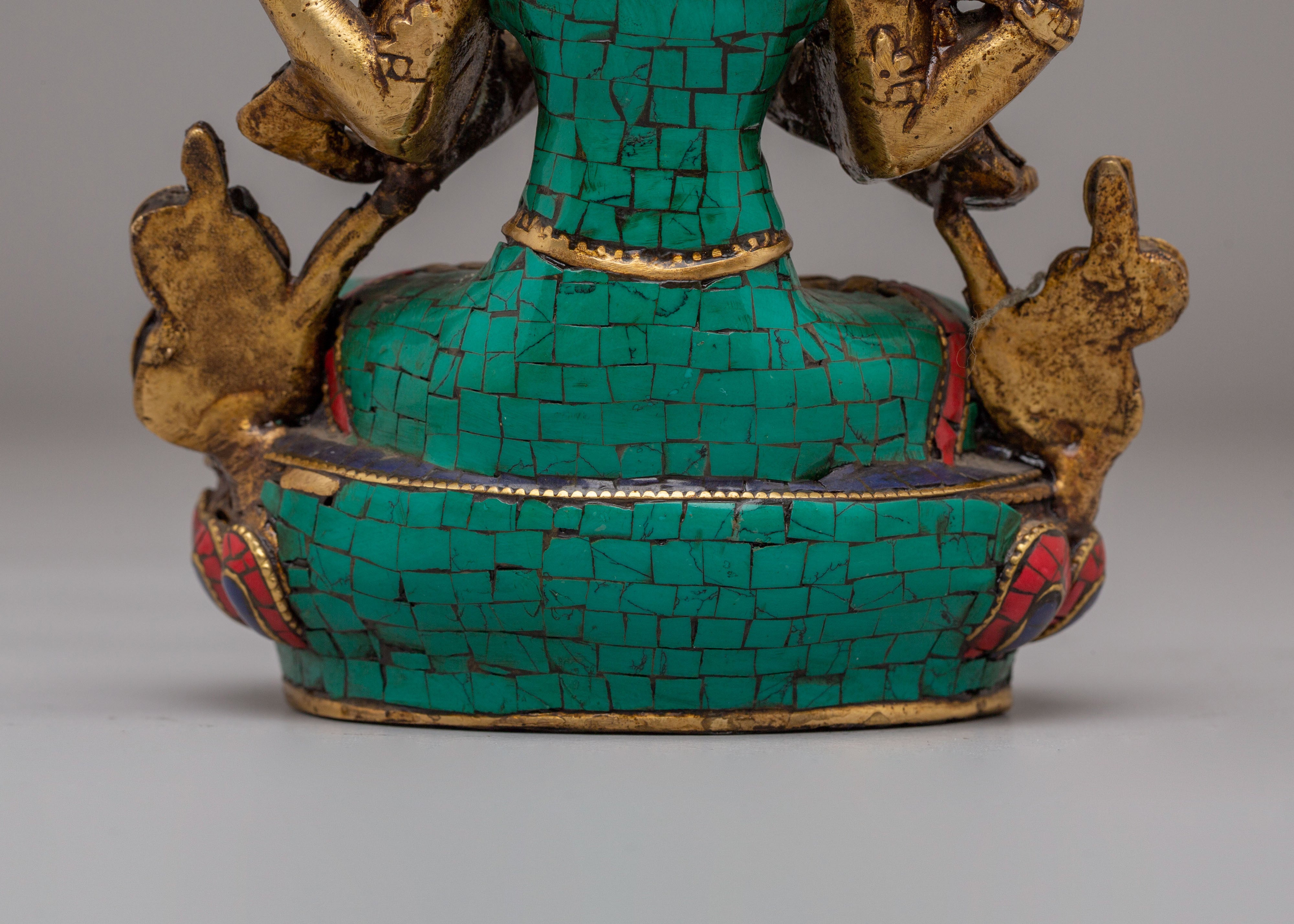 Handmade Chenrezig Bodhisattva Statue | Tibetan Avalokiteshvara Sculpture