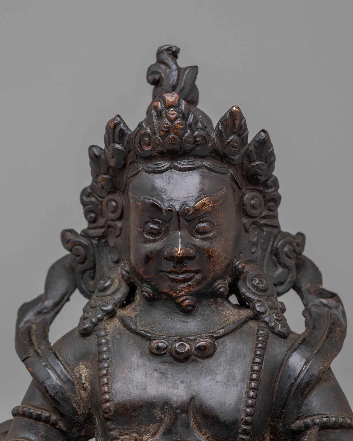 Ceremonial Dzambhala Wealth Deity Sculpture | Tibetan Buddhist Prosperity Figurine