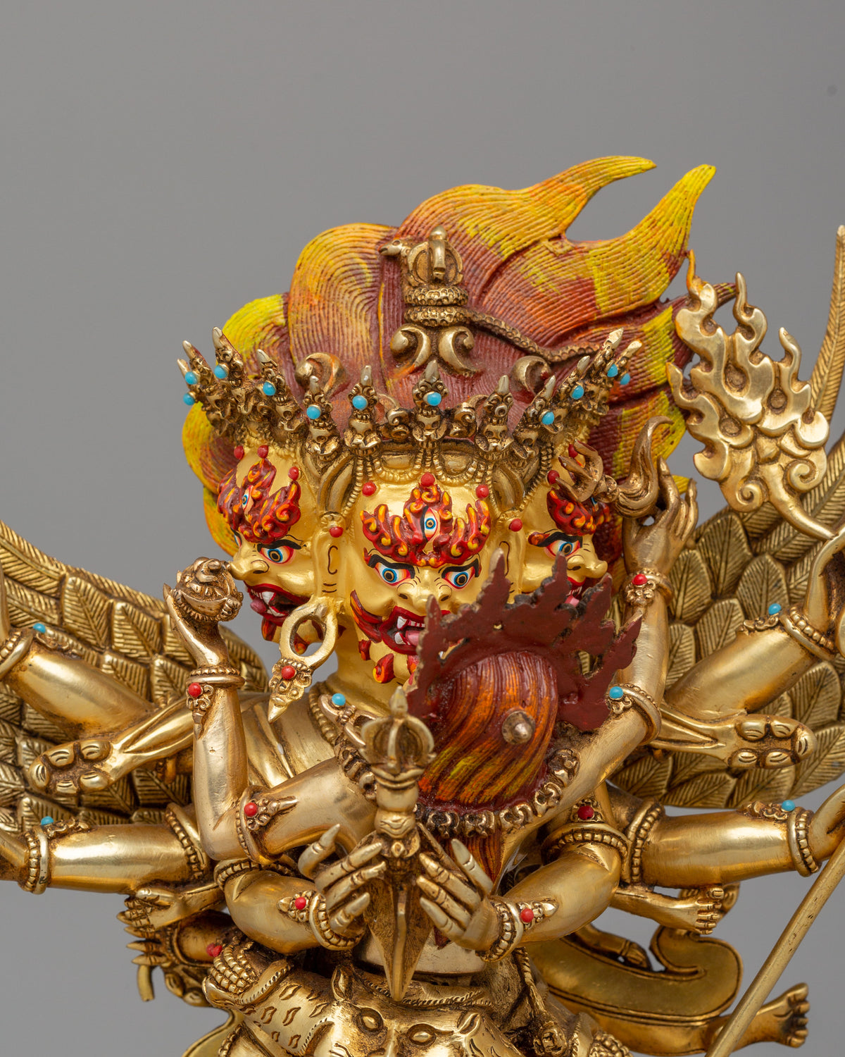 Handmade Altar Vajrakilaya Statue | Wrathful Tibetan Buddhist Deity
