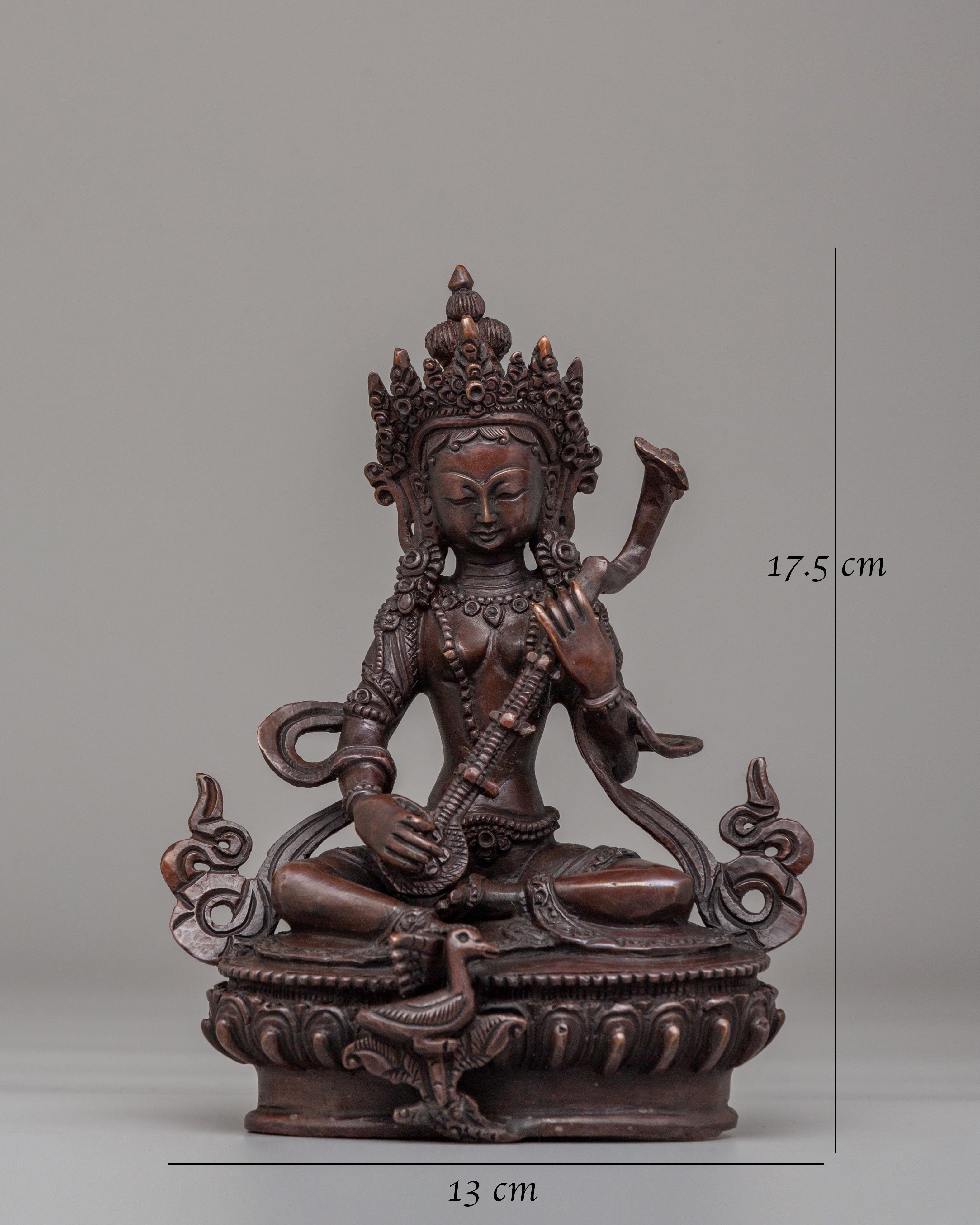 Himalayan Saraswati Altar Statue | Goddess of Wisdom