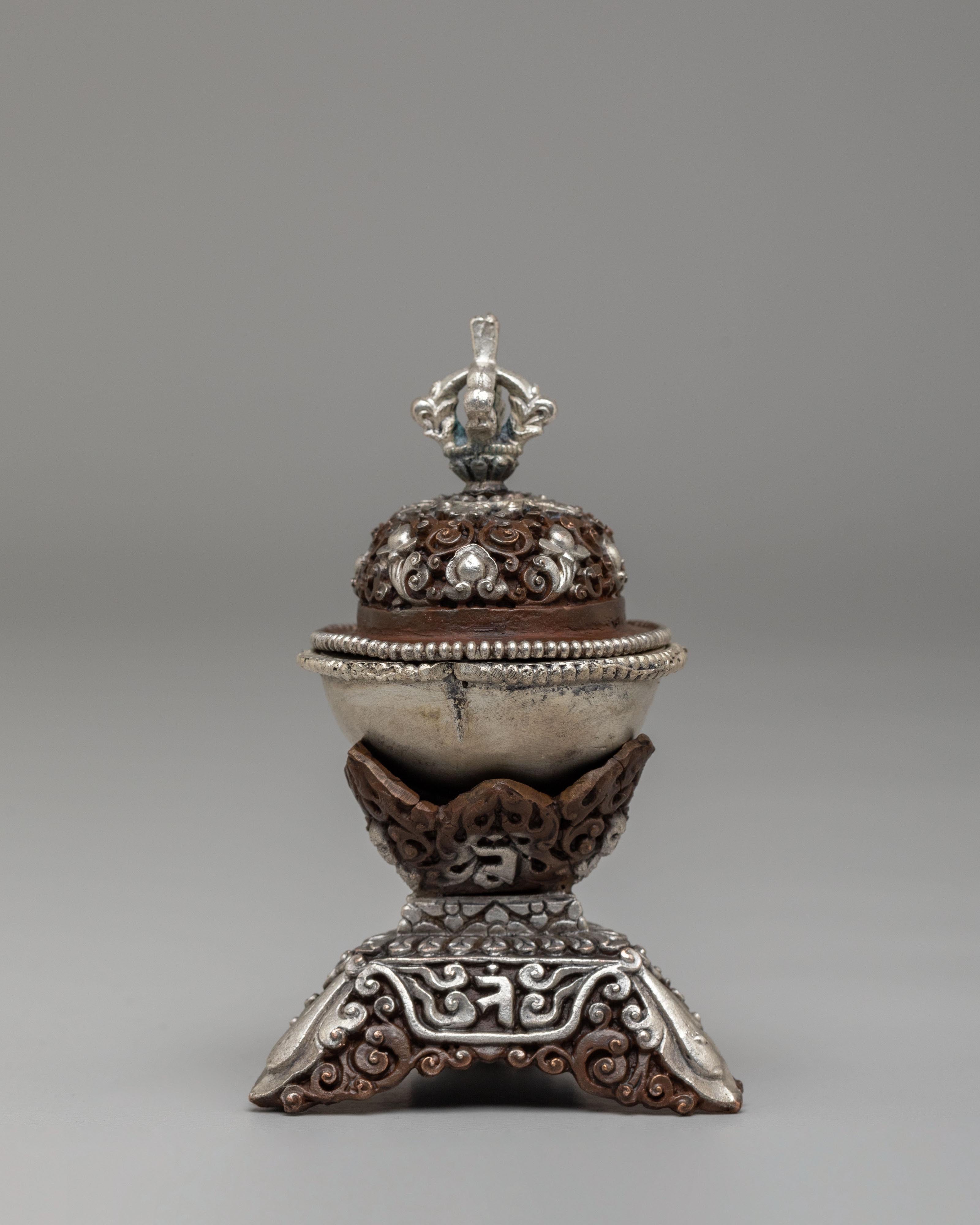 Tibetan Kapala Ritual Set | Sacred Offering Vessel for Tantric Ceremonies