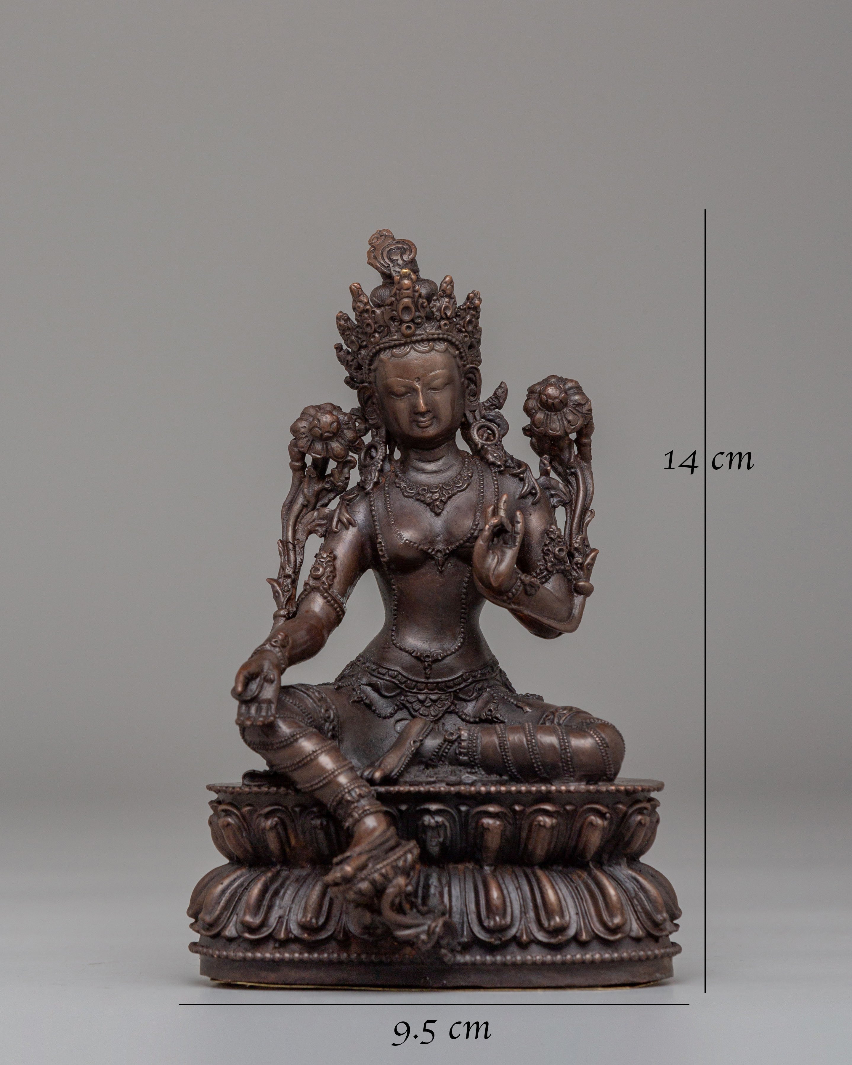 Spiritual Green Tara Altar Statue | Tibetan Buddhist Deity