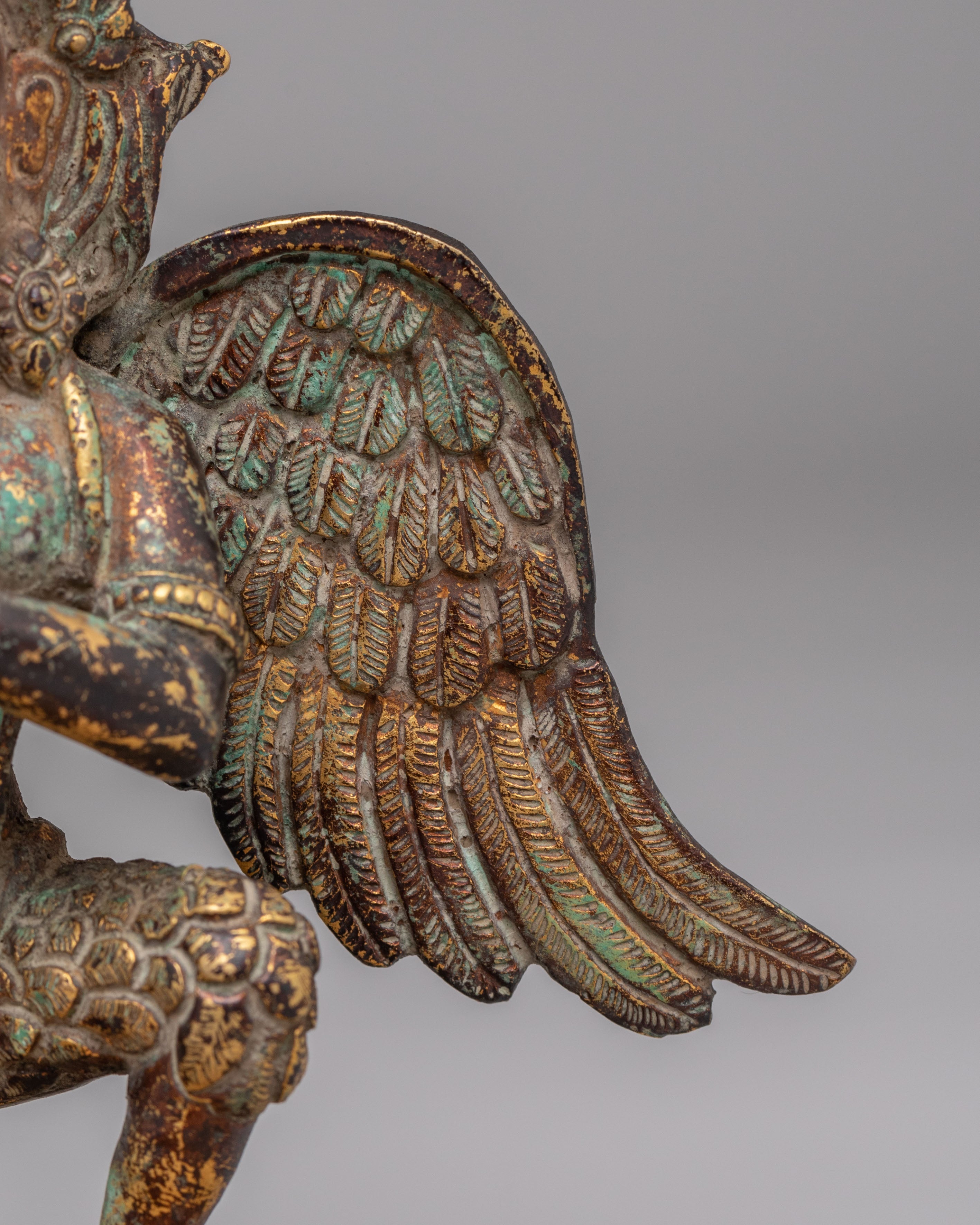 Mythical Garuda Sculpture for Altar | Himalayan Artwork