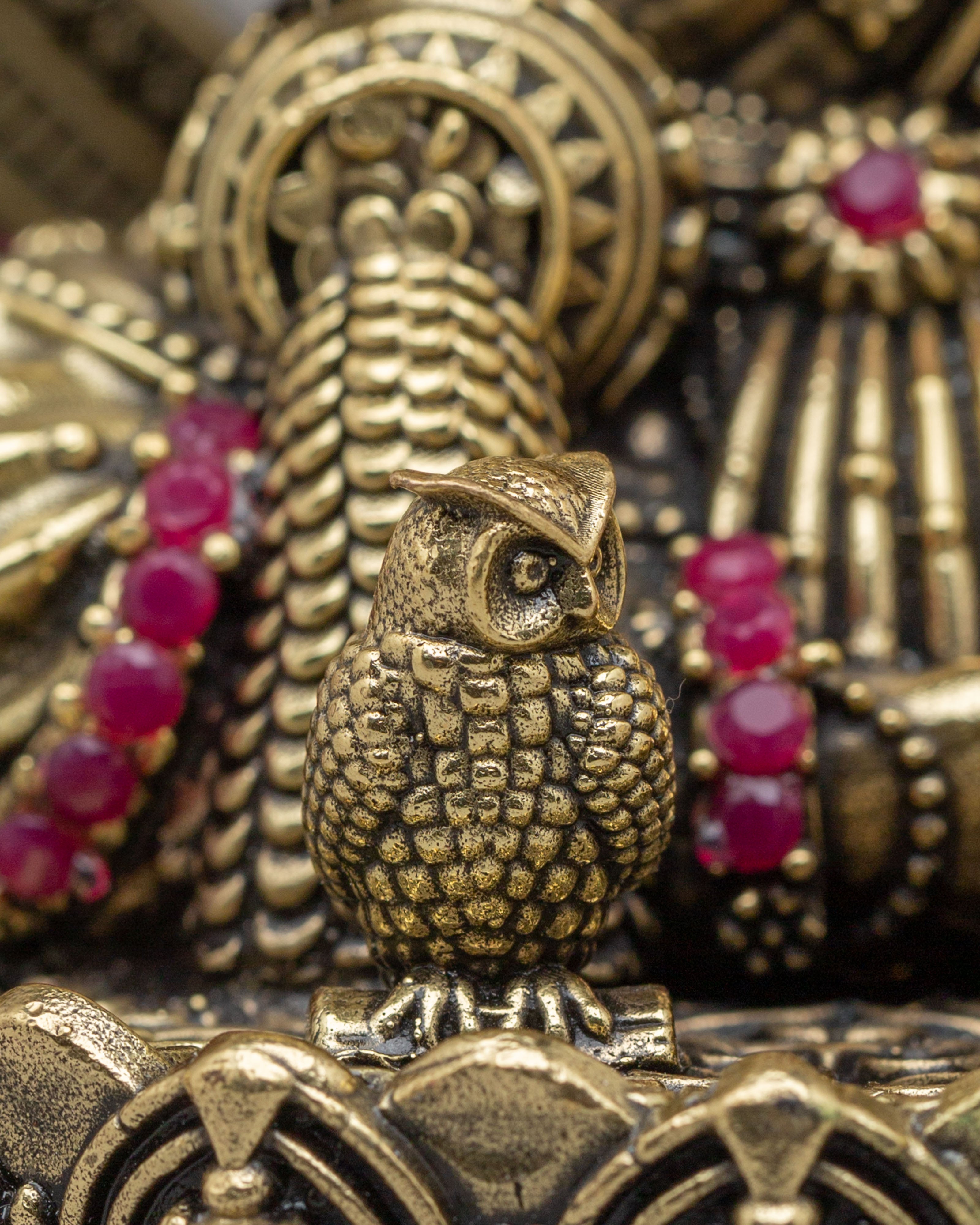 Handcrafted Laxmi Altar Statue | Copper and Bronze Hindu Goddess Sculpture