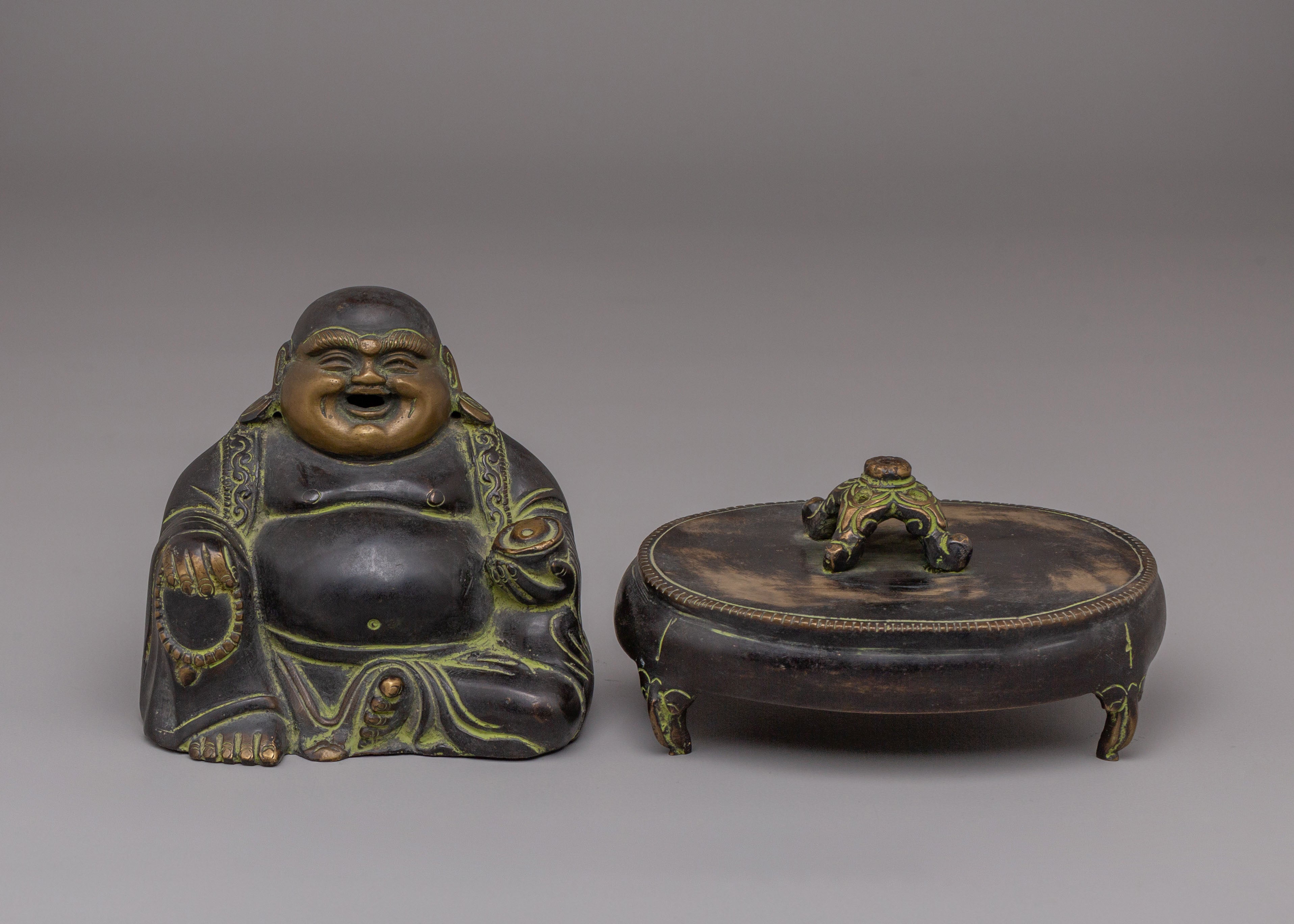 Tibetan Laughing Buddha Incense Holder | Perfect for Meditation and Spiritual Practices