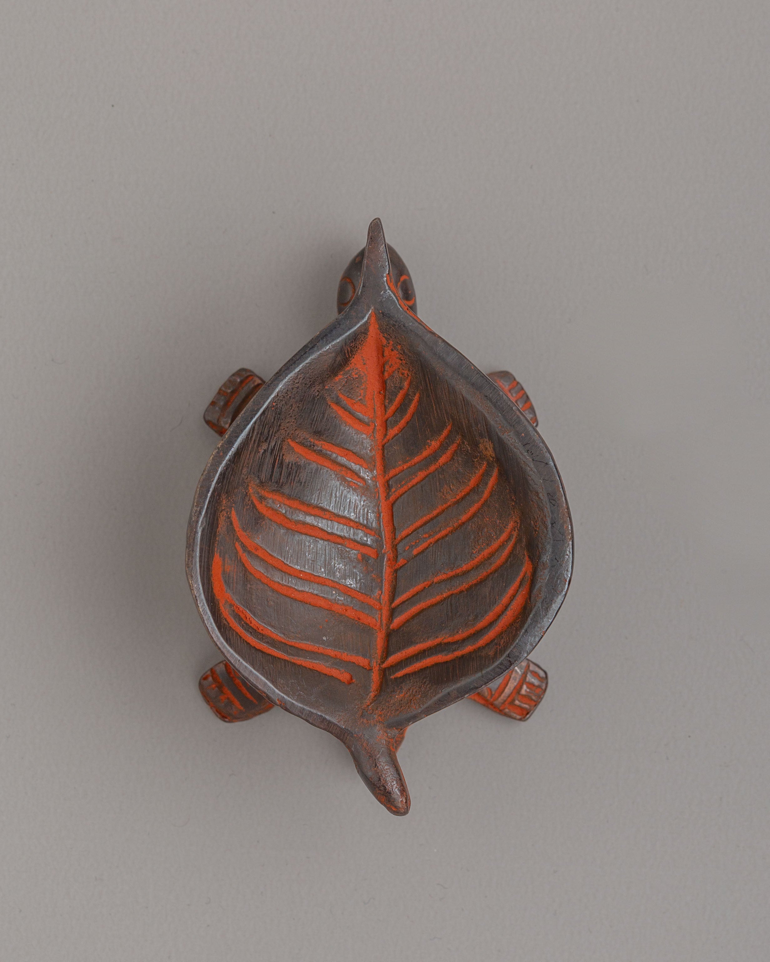 Pipal Leaf Diya On Turtle | A Sacred Tibetan Ritual Item