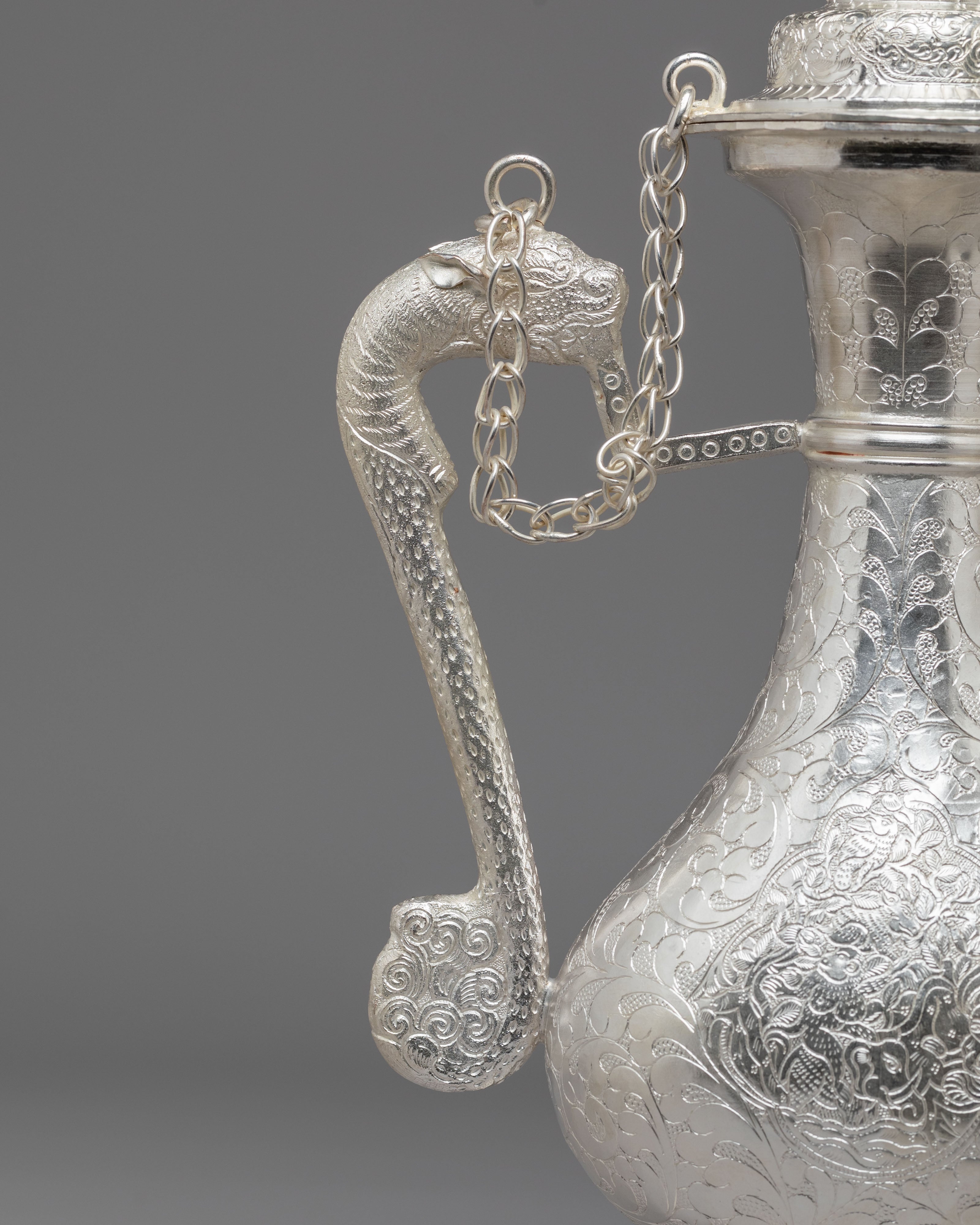 Decorative Handmade Tea Pot | Silver Plated Copper Body