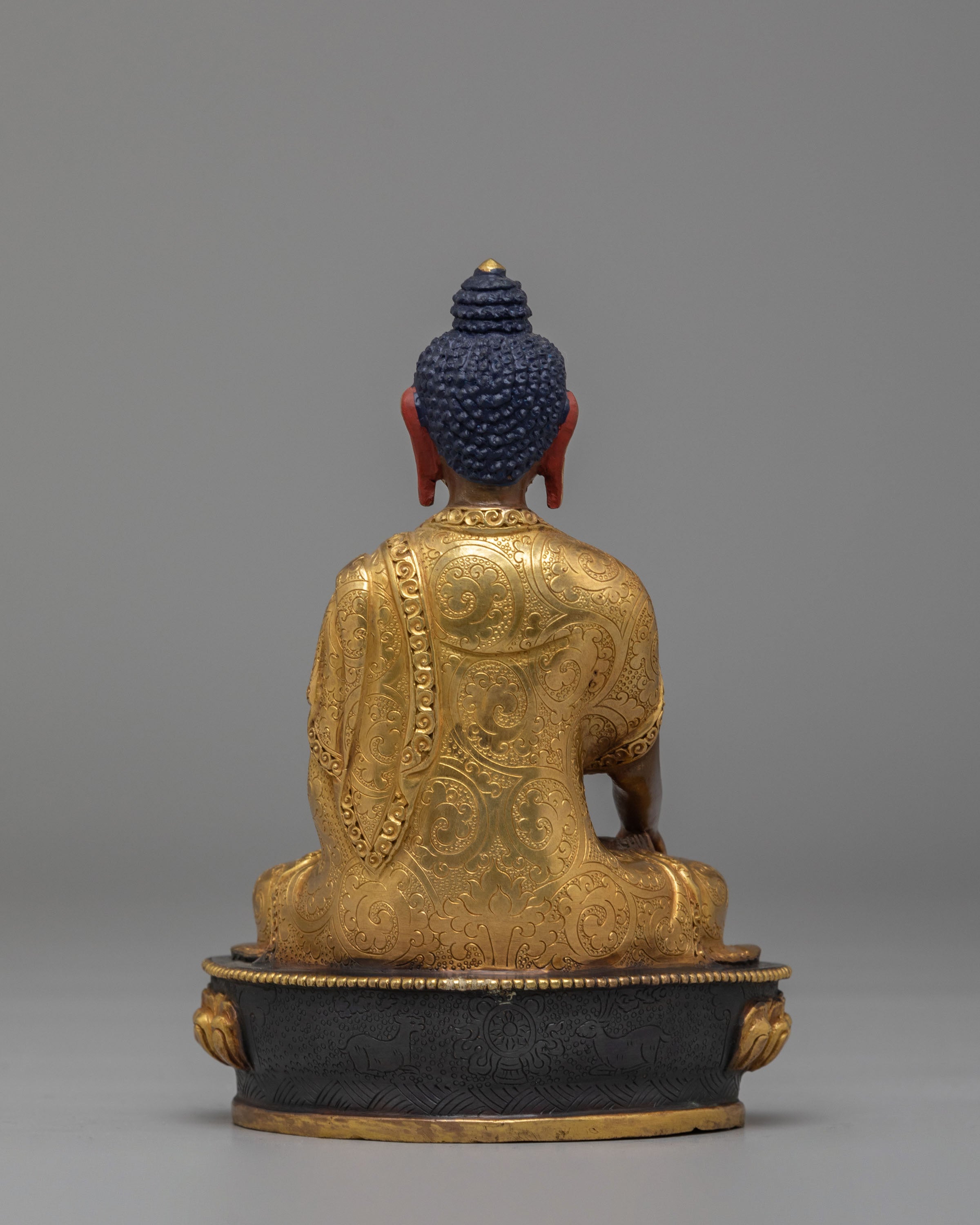 Handmade Altar Shakyamuni Buddha Statue | Oxidized Copper Body
