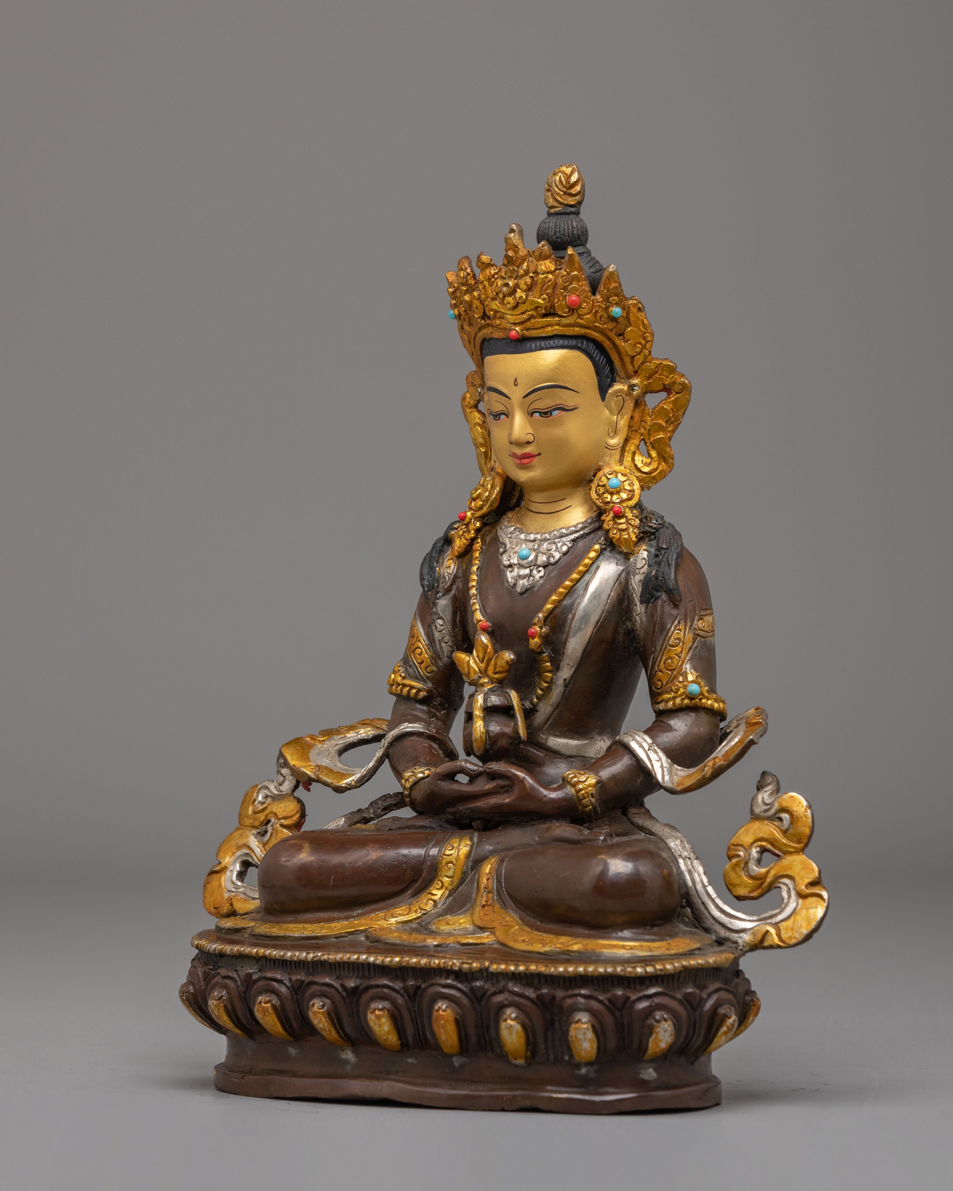 Divine Amitayus Buddha Sculpture | Handmade Tibetan Art