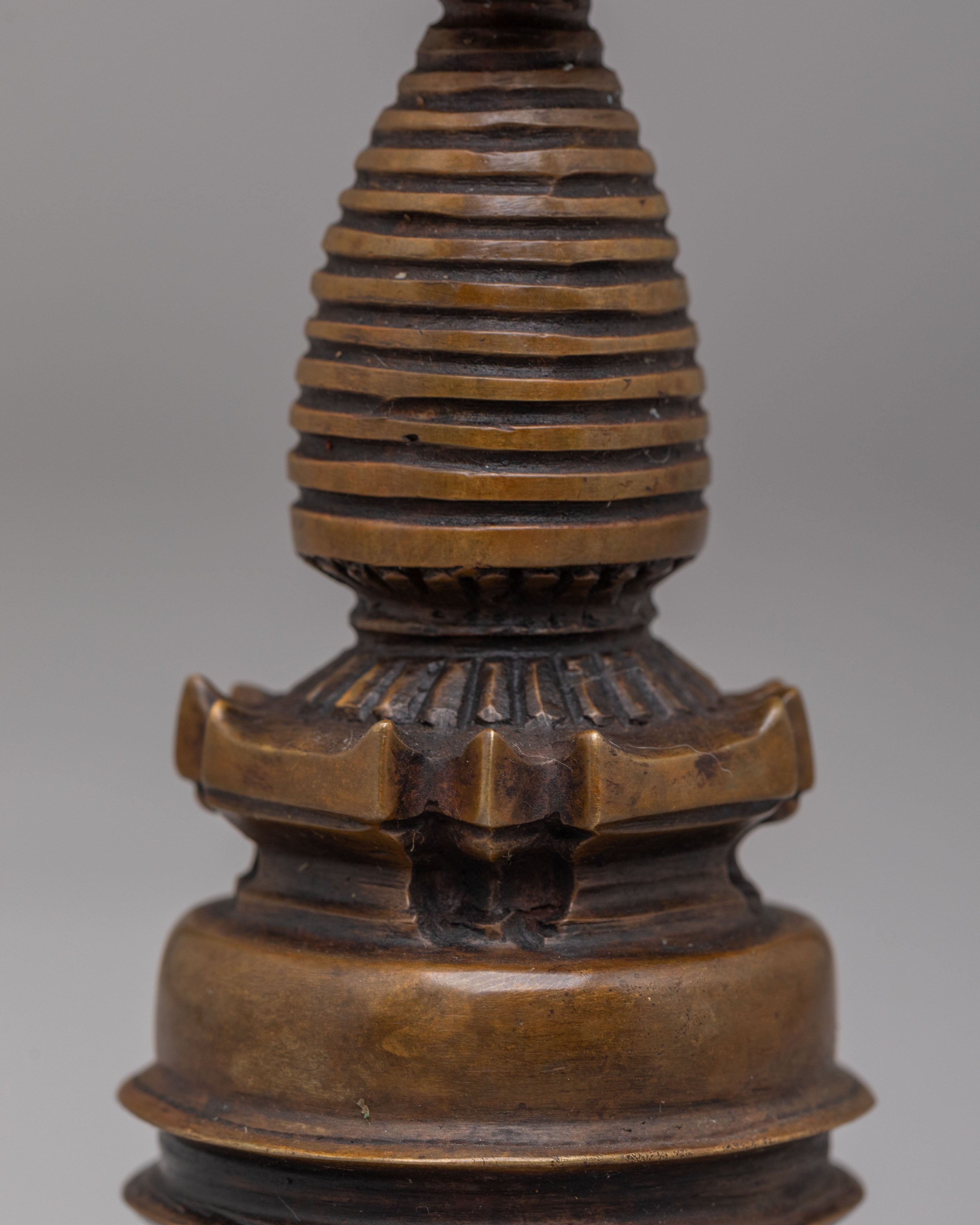 Kadampa Stupa for Sacred Altar | Copper Buddhist Ritual Object