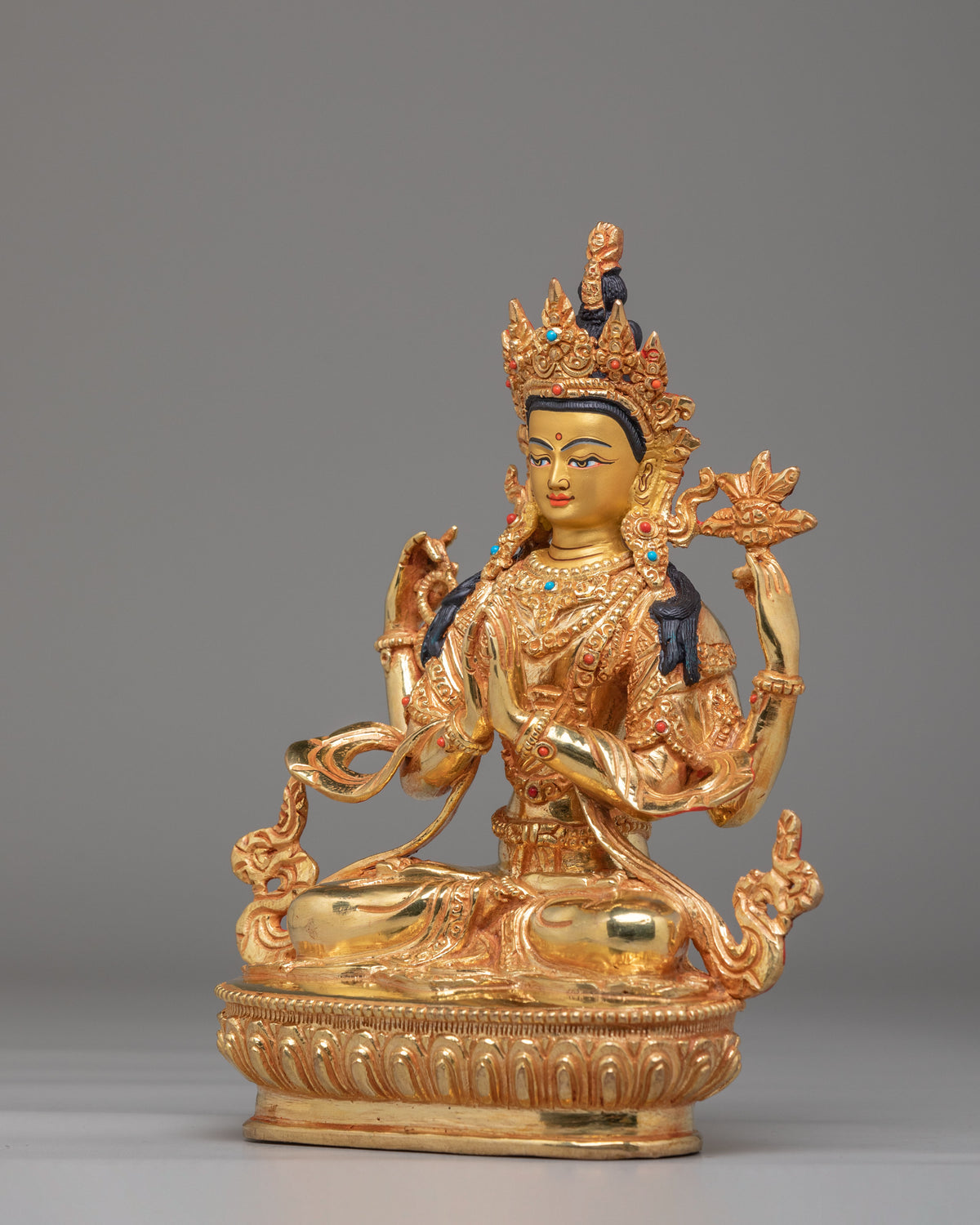 Sacred Chenrezig Deity Statue | Traditional Himalayan Artwork