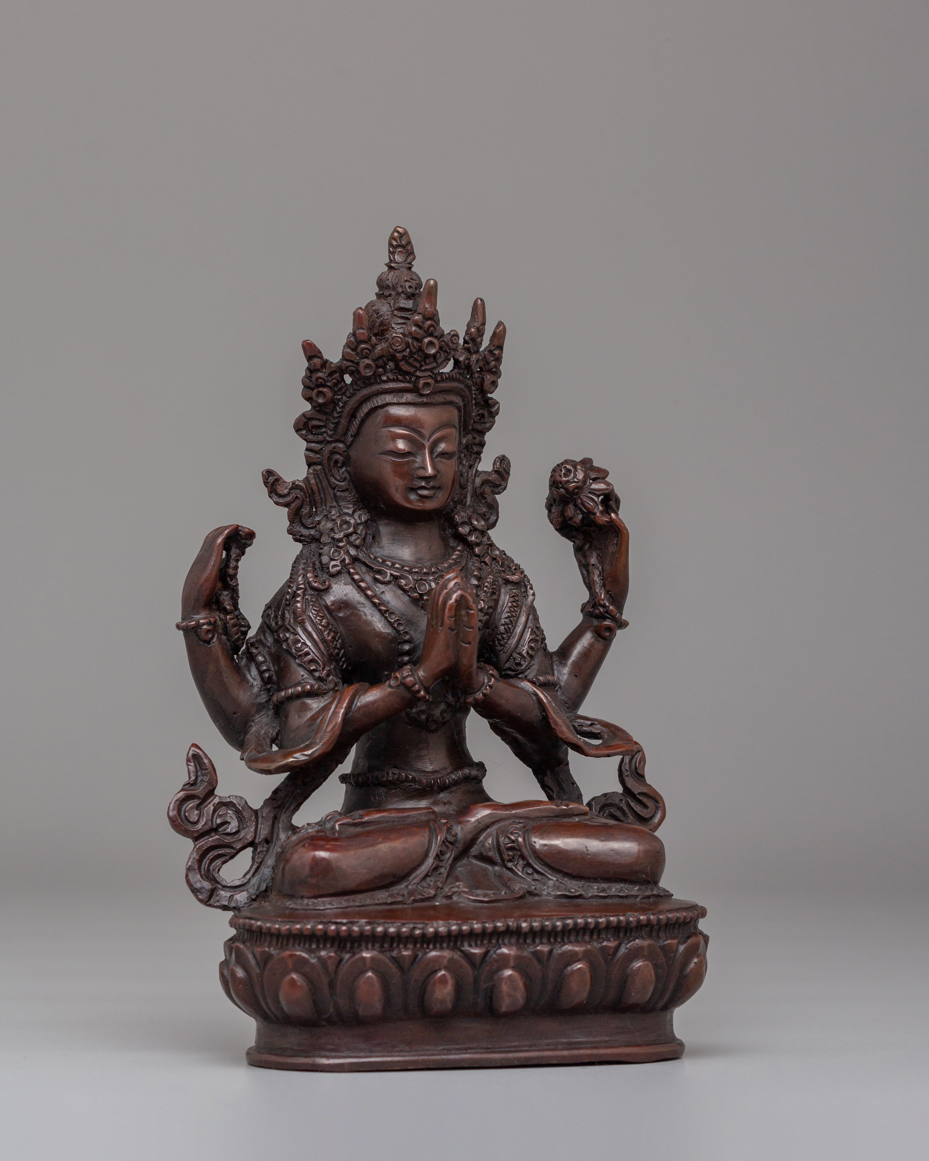 Traditional Chenrezig Deity Statue | Compassionate Bodhisattva