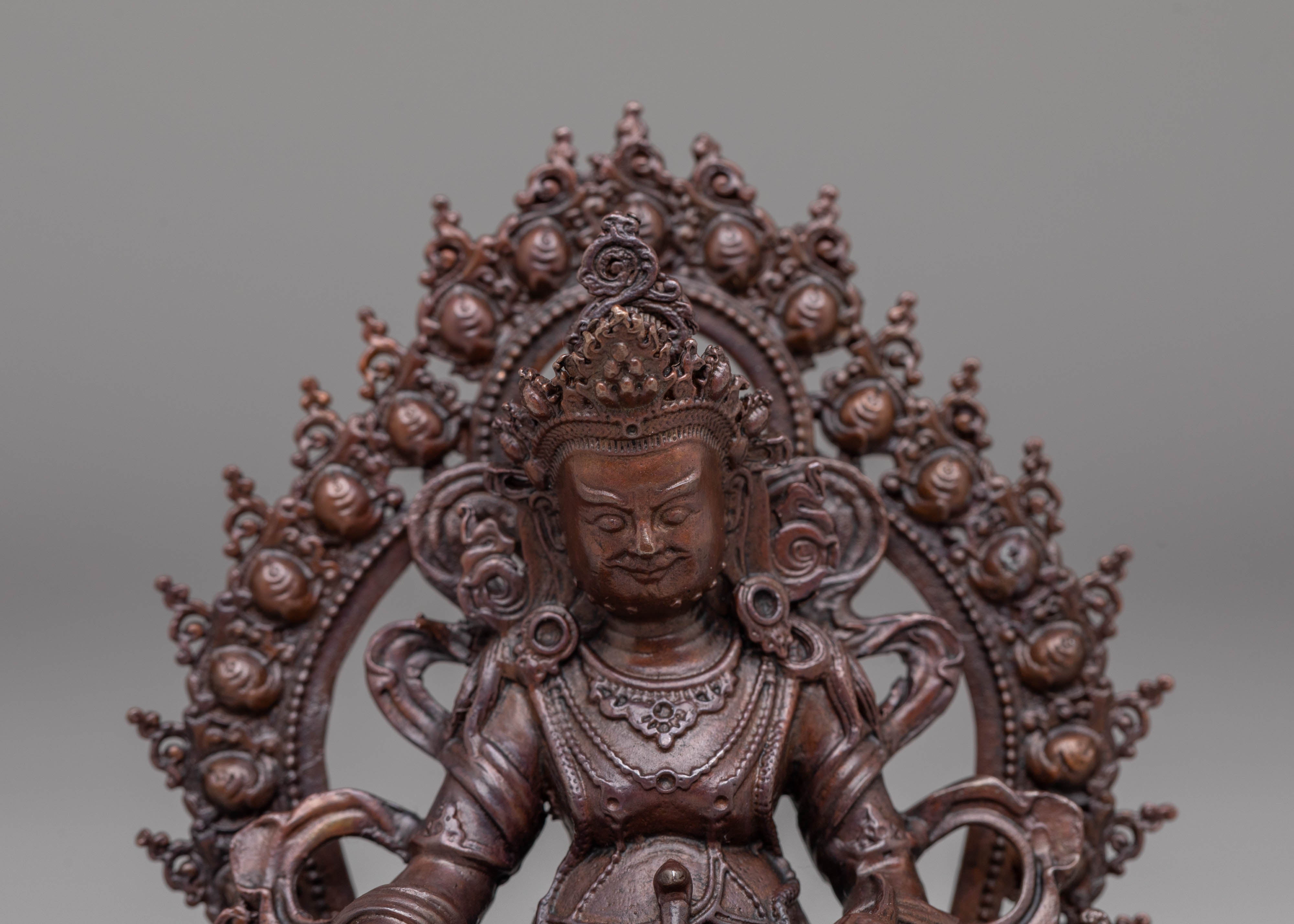 Handmade Dzambhala Statue | Tibetan Wealth Deity for Buddhist Practice