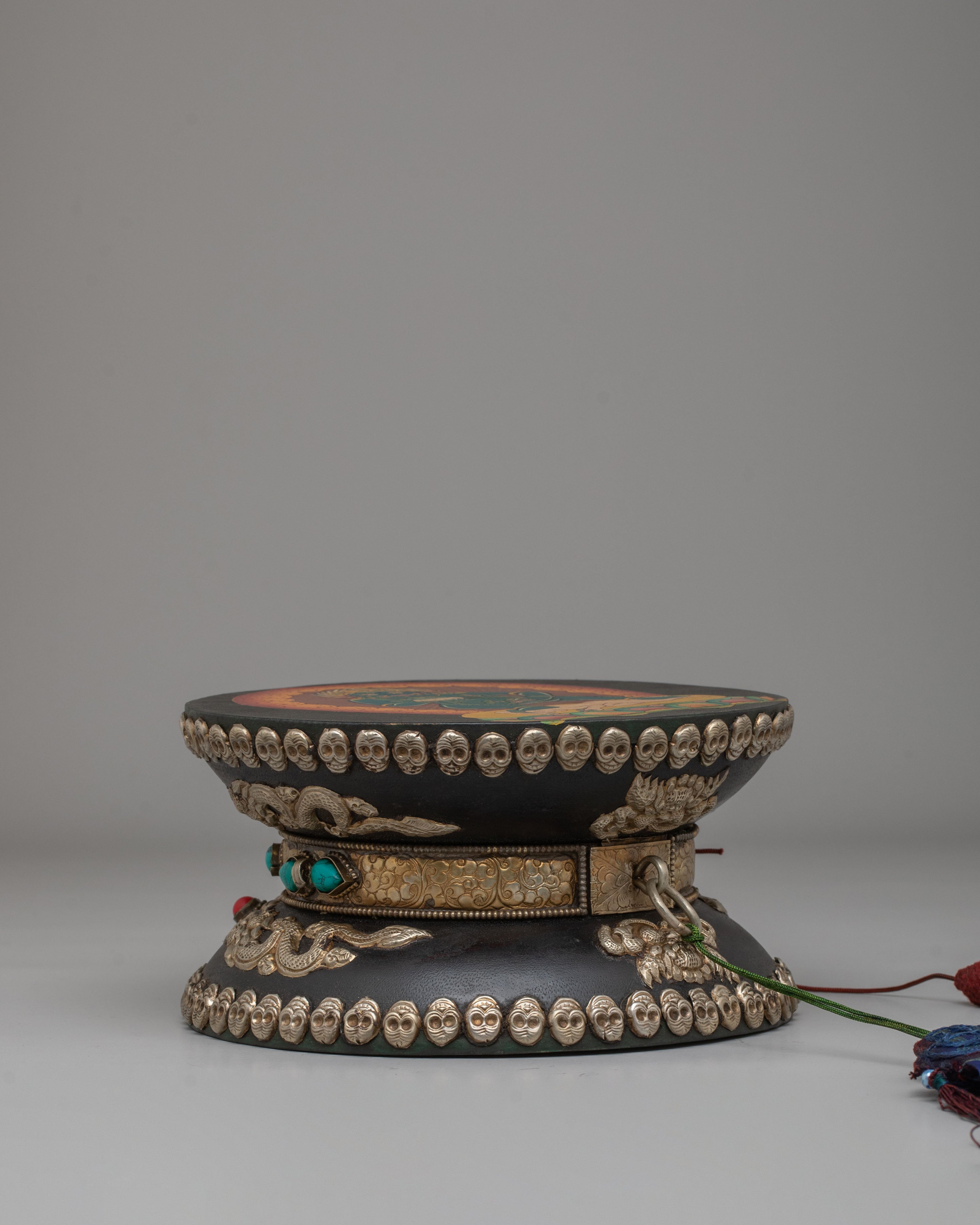 Vajrayana Buddhist Damaru | Traditional Handcrafted Tibetan Ritual Drum