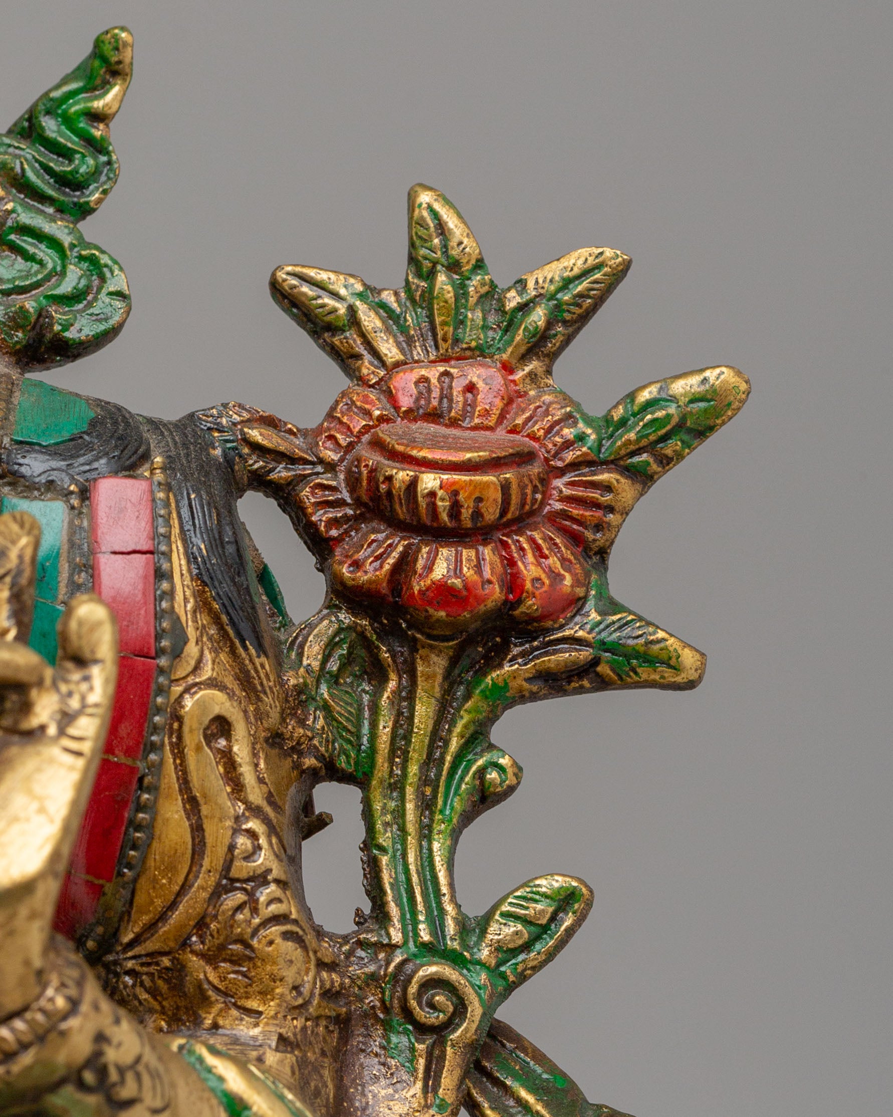 Ceremonial Green Tara Statue | Tibetan Artwork for Rituals