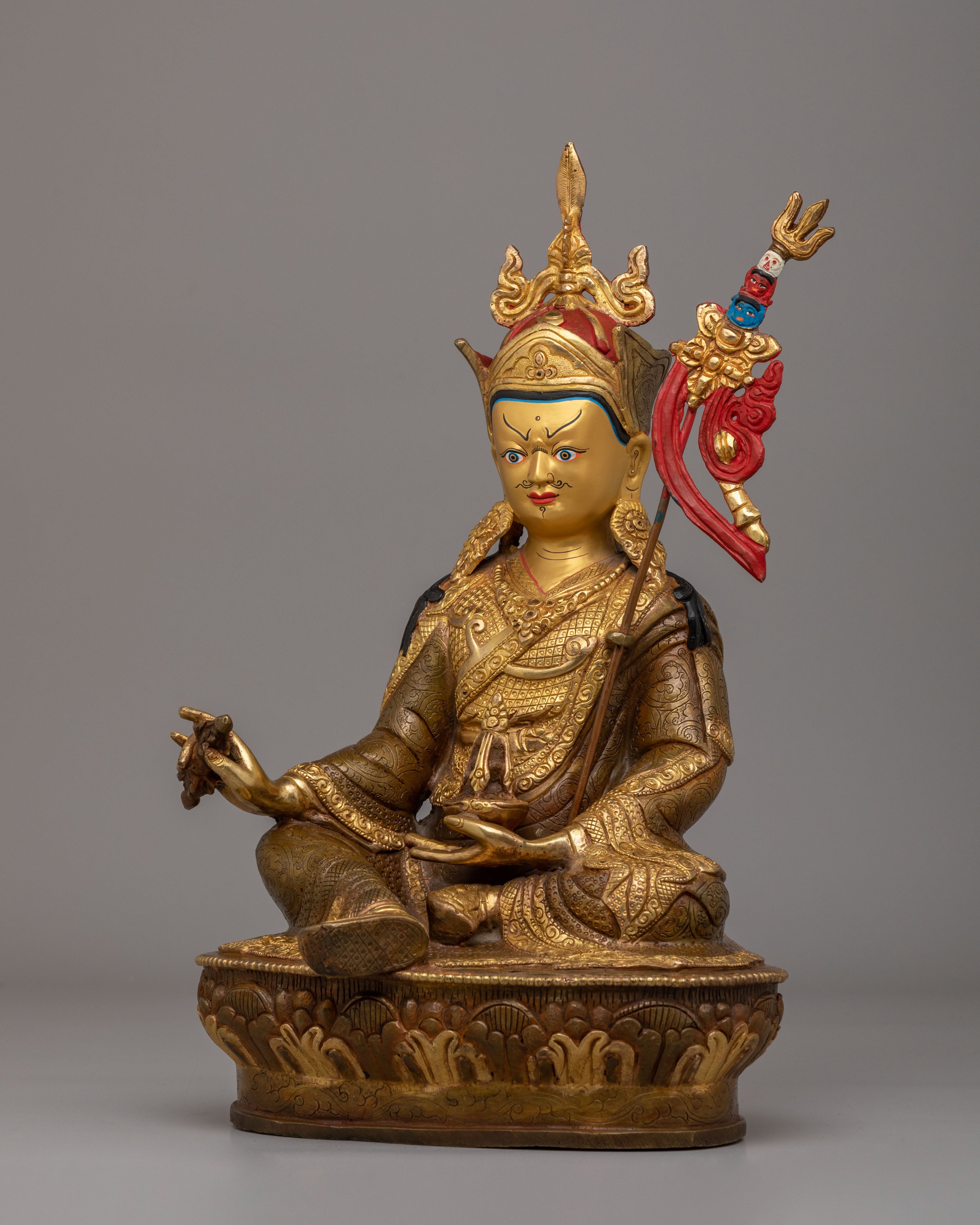 Sacred Guru Rinpoche Statue | Handcrafted Tibetan Deity Figure
