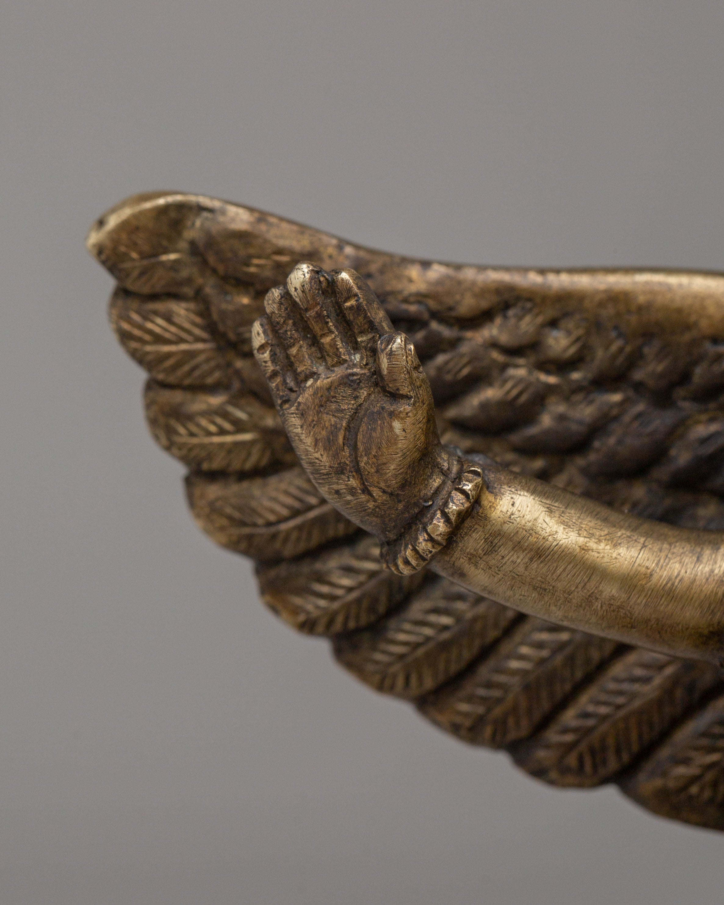 Protective Garuda Deity Statue | Handcrafted Bronze Sculpture for Spiritual Home Decor