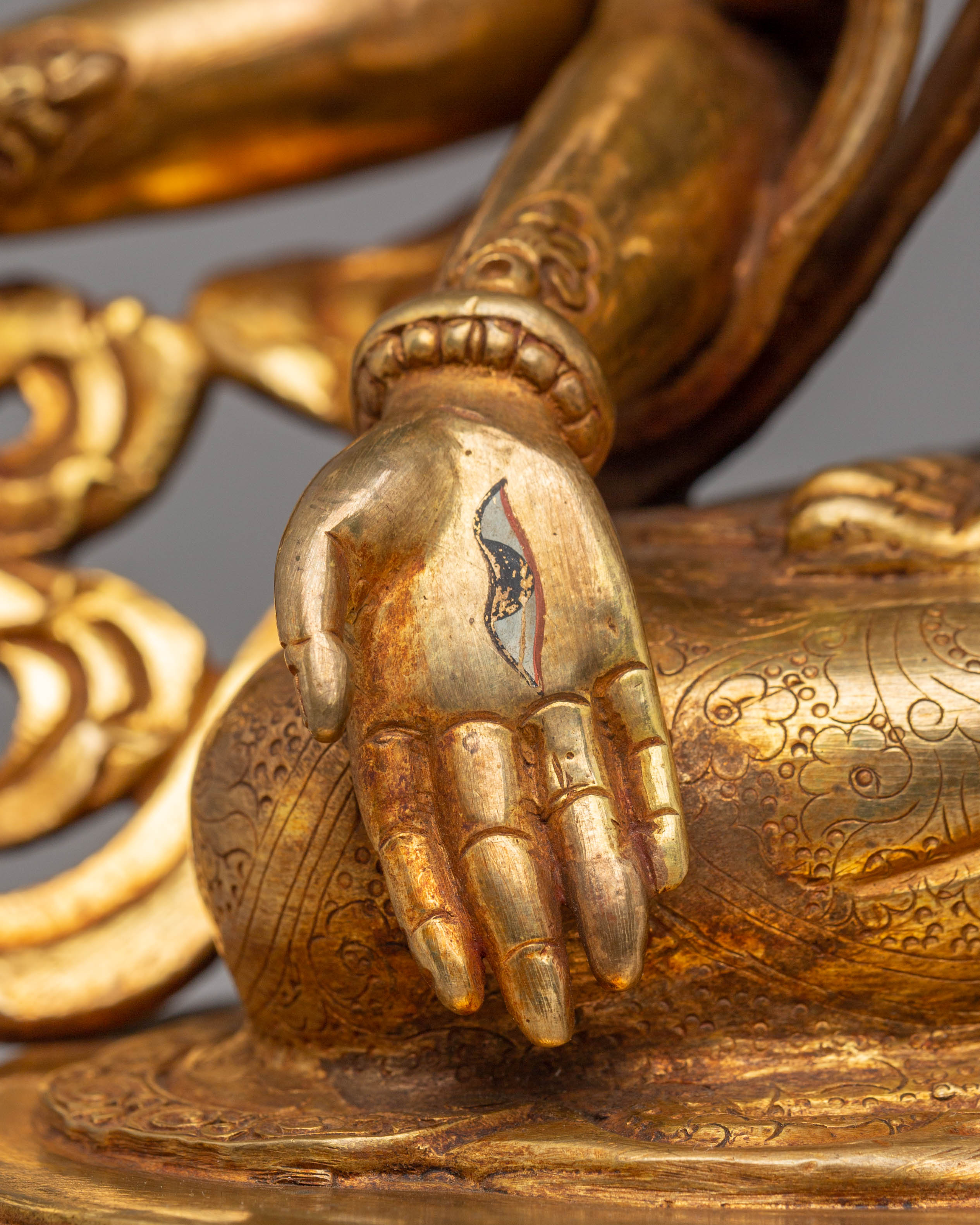 Handmade Golden Namgyalma Statue | Dakini of Longevity