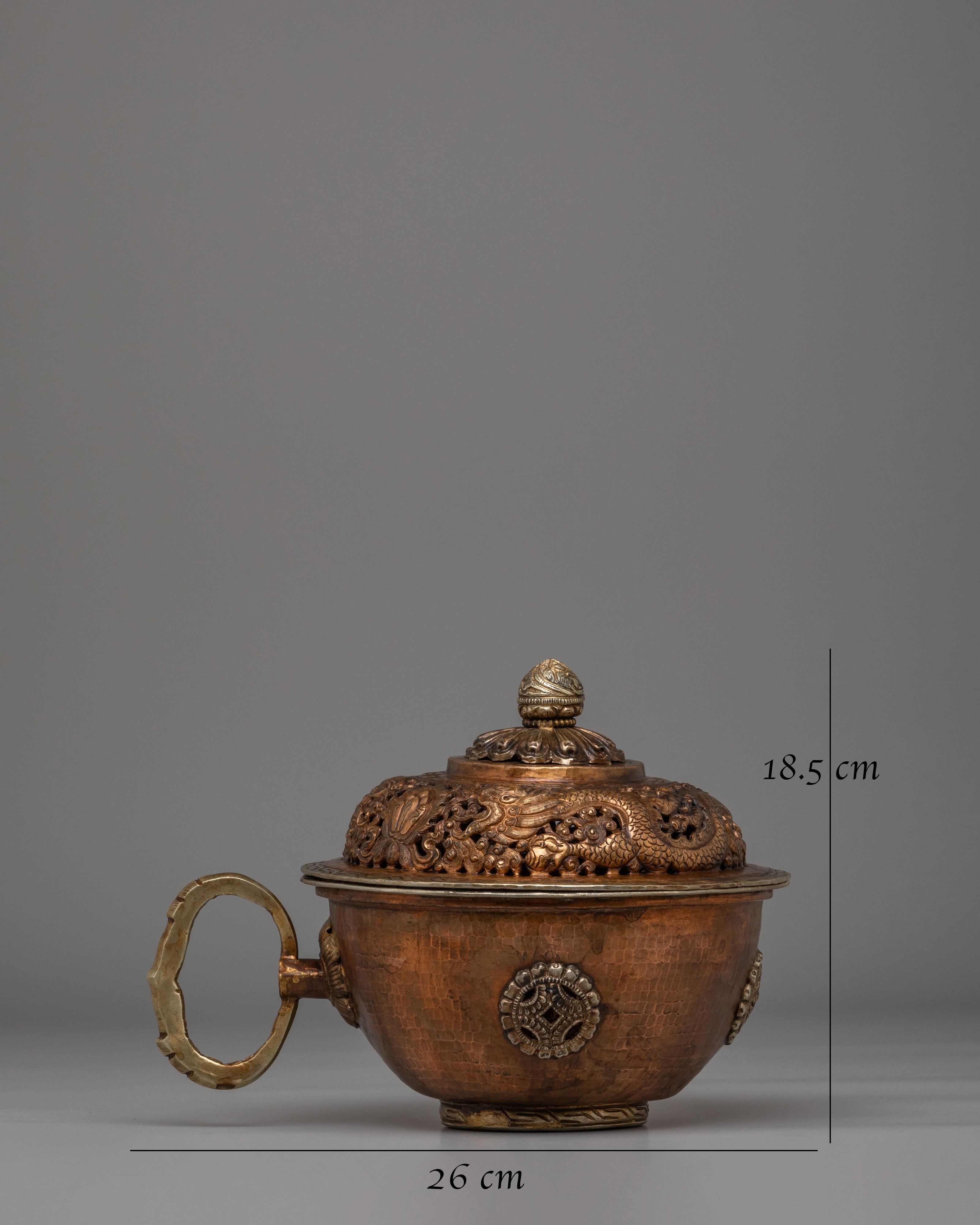 Decorative Incense Burner with Handle | Tibetan Ritual Censer