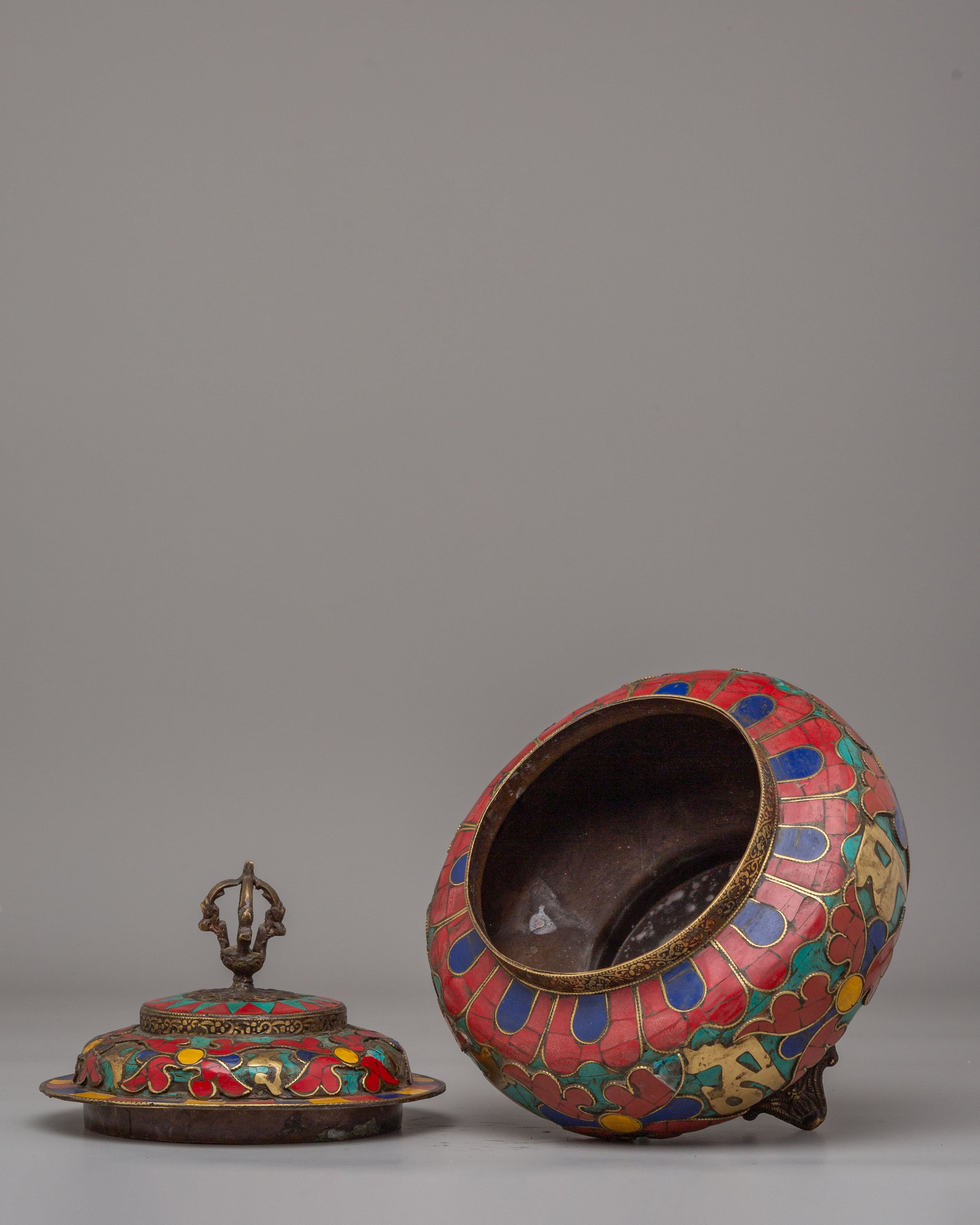 Handmade Sacred Offering Rice Pot | Tibetan Ritual Pot for Spiritual Ceremonies