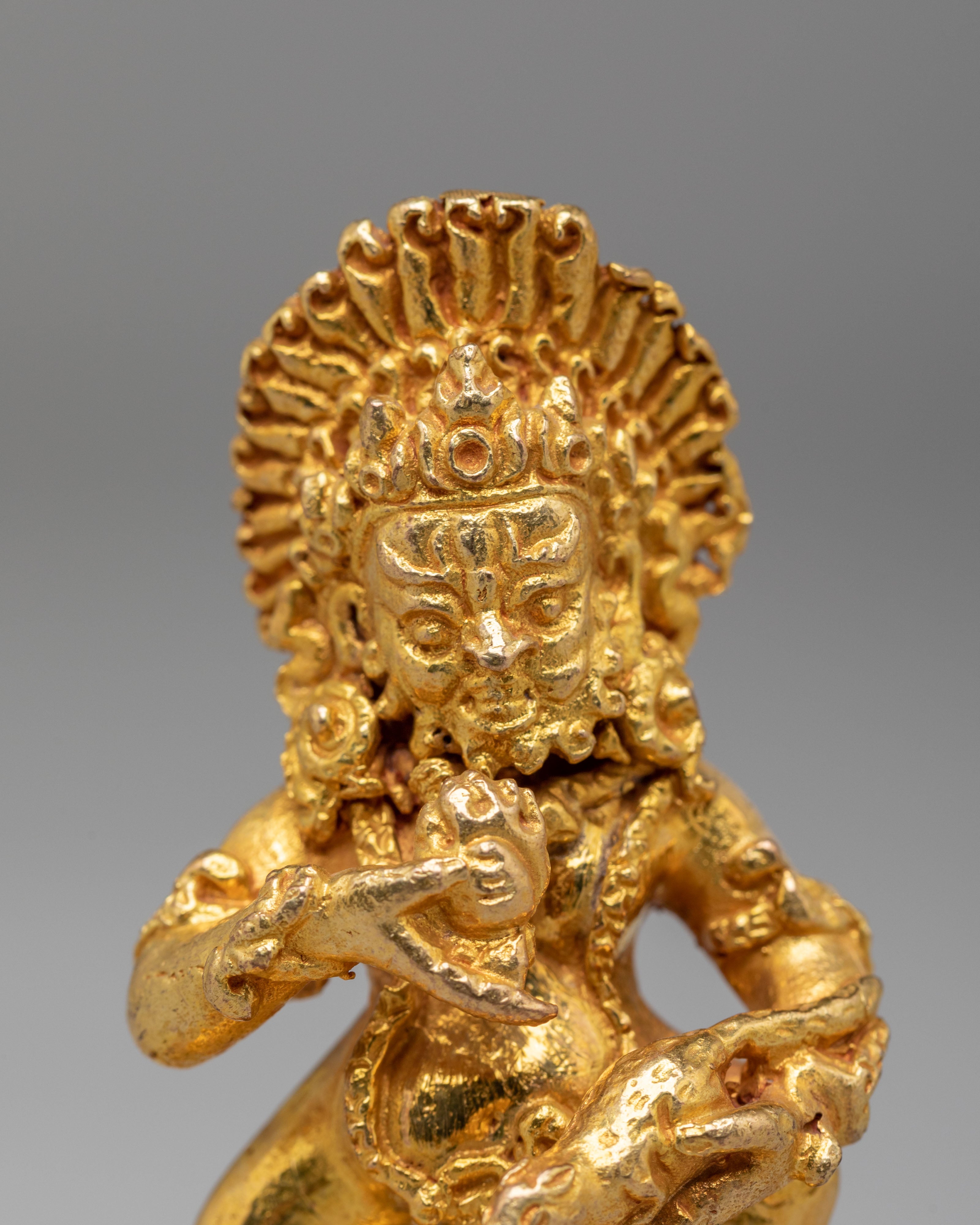 Ceremonial Black Dzambhala Statue | Symbol of Prosperity and Protection