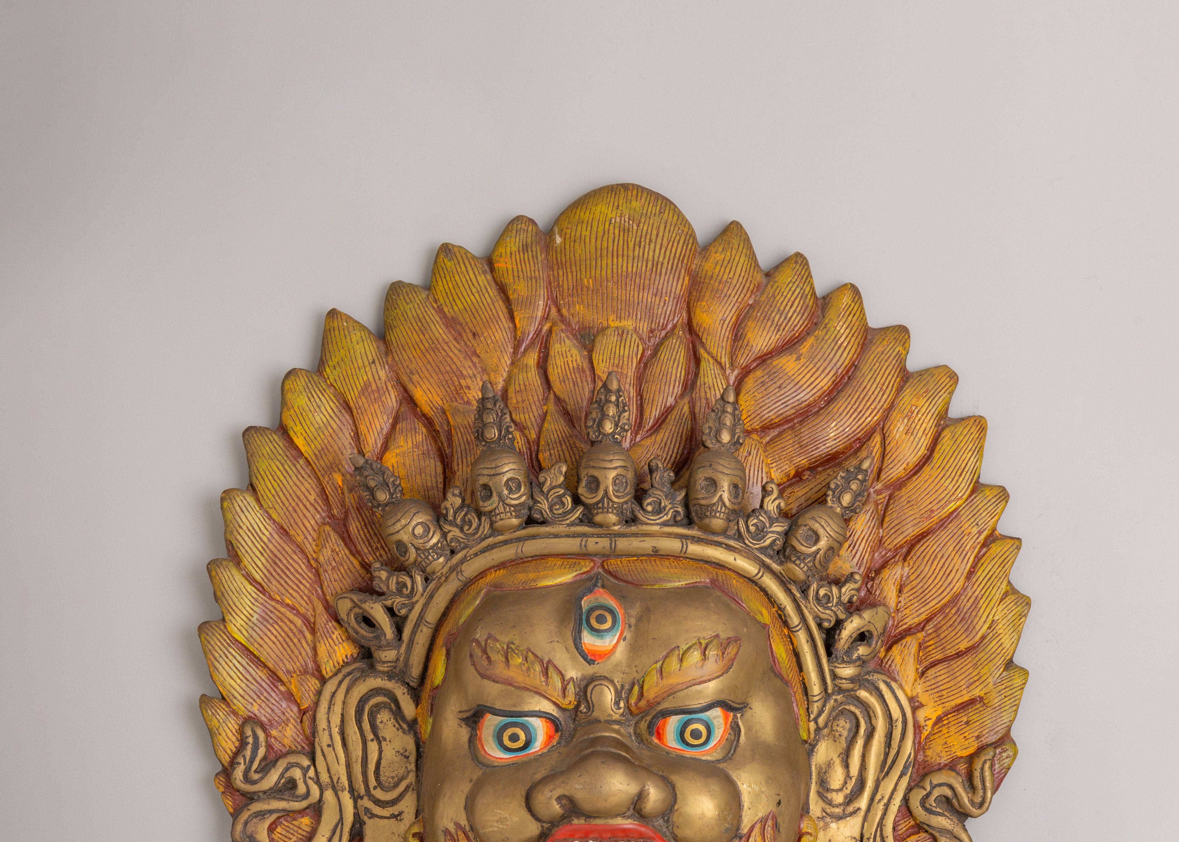 Himalayan Mahakala Wall Hanging | Traditional Tibetan Artwork
